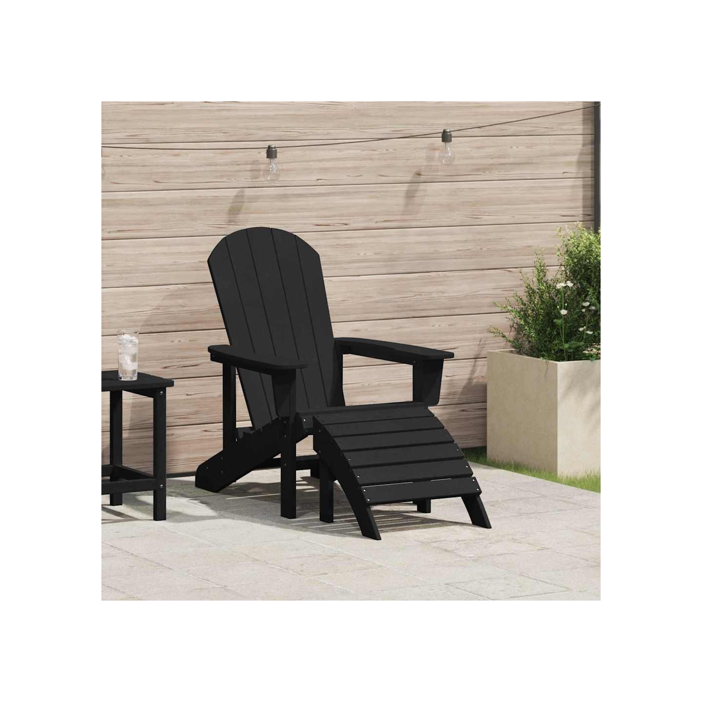 Chaise Adirondack Noir HDPE