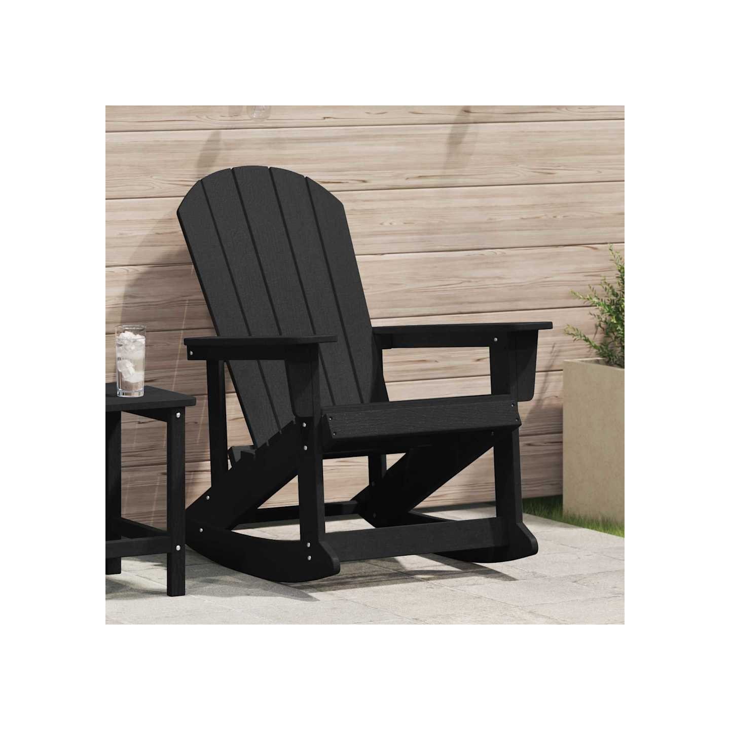 Chaise Adirondack à bascule Noir HDPE