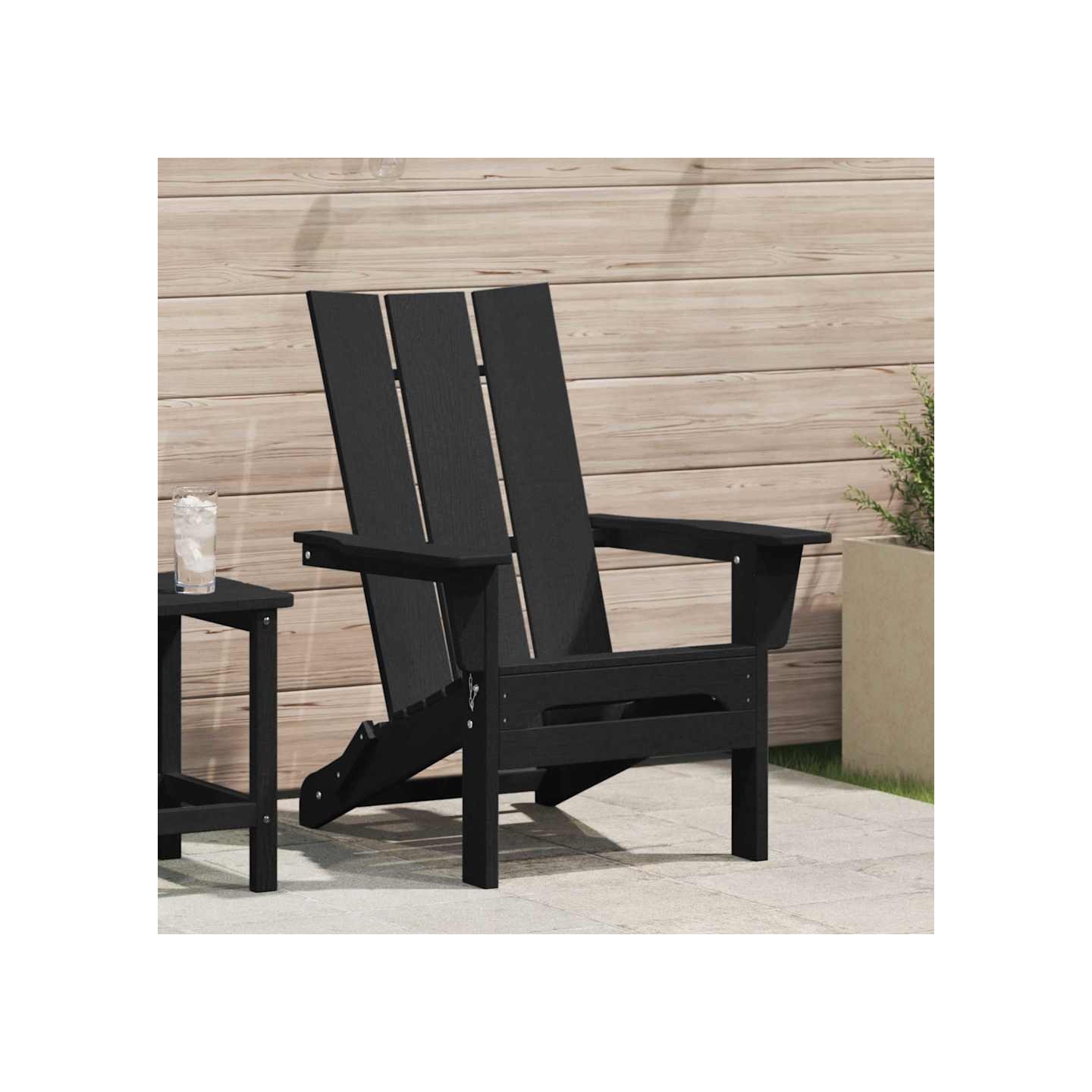 Chaise Adirondack pliante Noir 80,5 x 74,5 x 92 cm HDPE