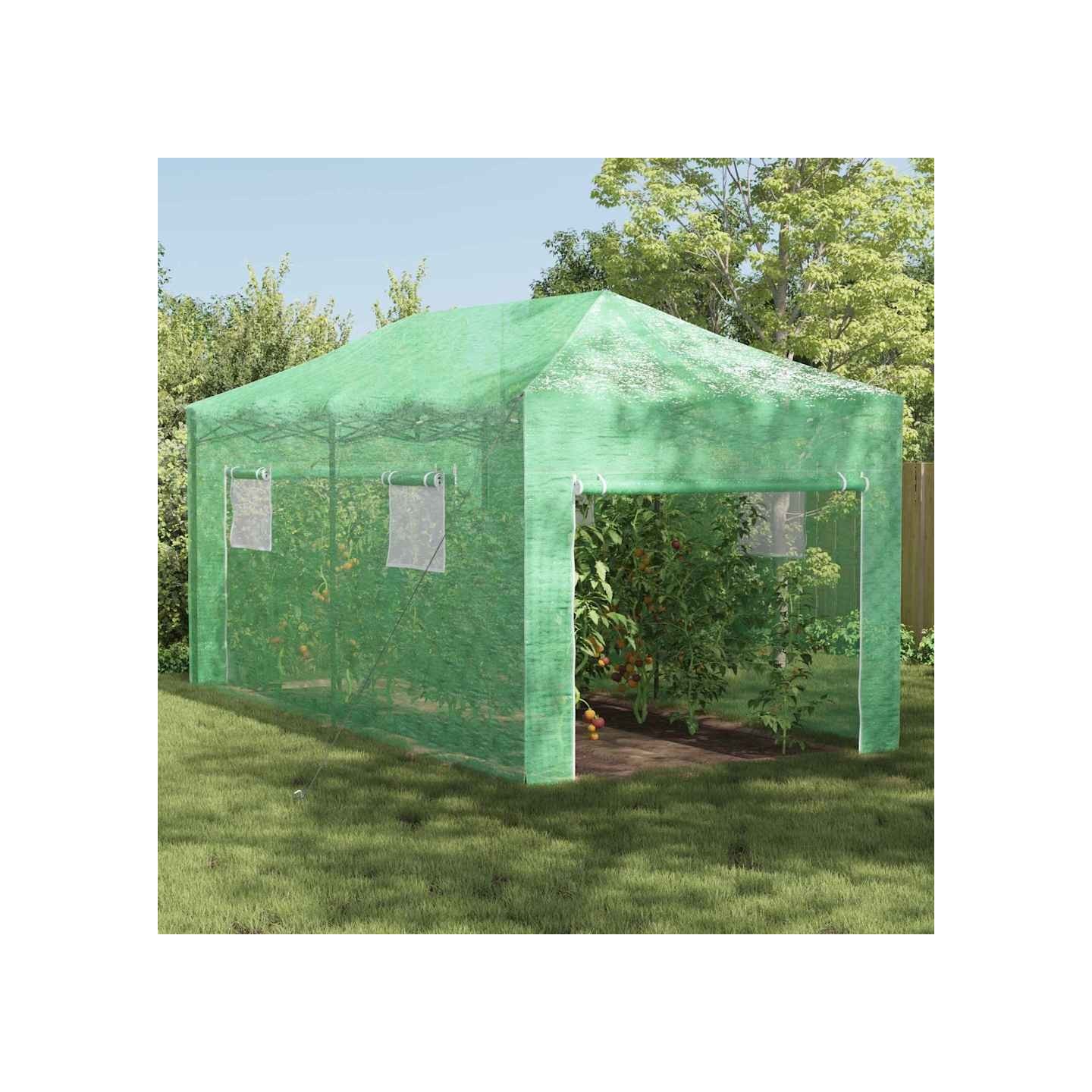 Serre avec cadre pop-up avec toit Vert 290 x 580 x 315 cm Fer