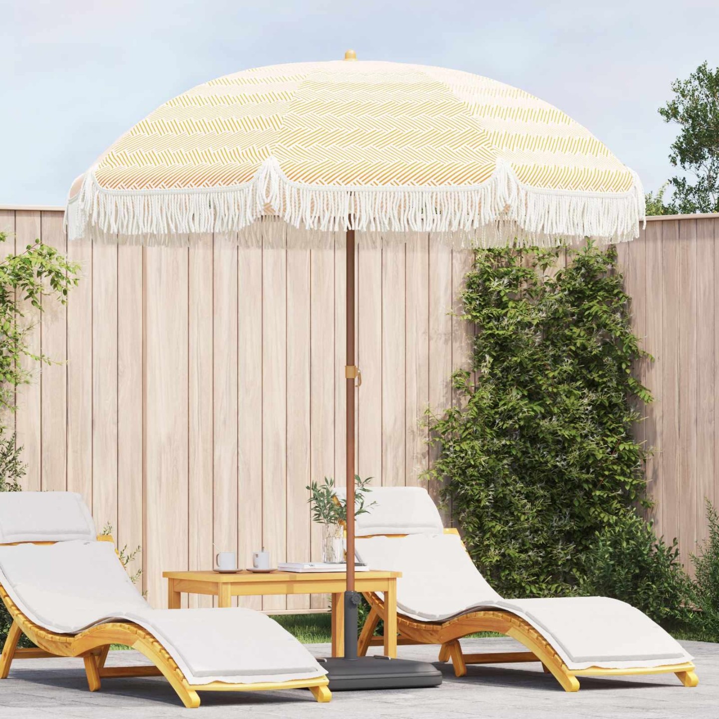 Parasol de plage 205 x 205 x 210 cm Polyester et Acier Rond