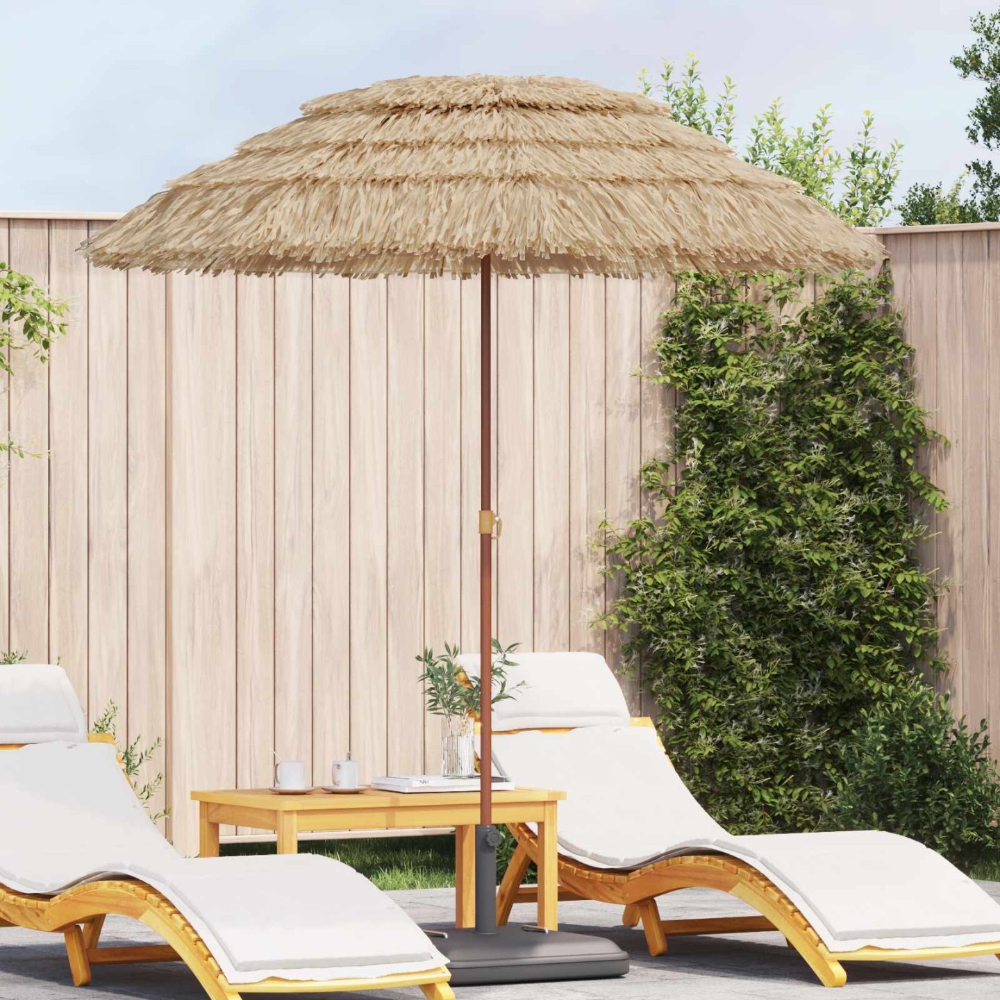 Parasol de plage 160 x 160 x 196 cm Polyester et Acier Naturel