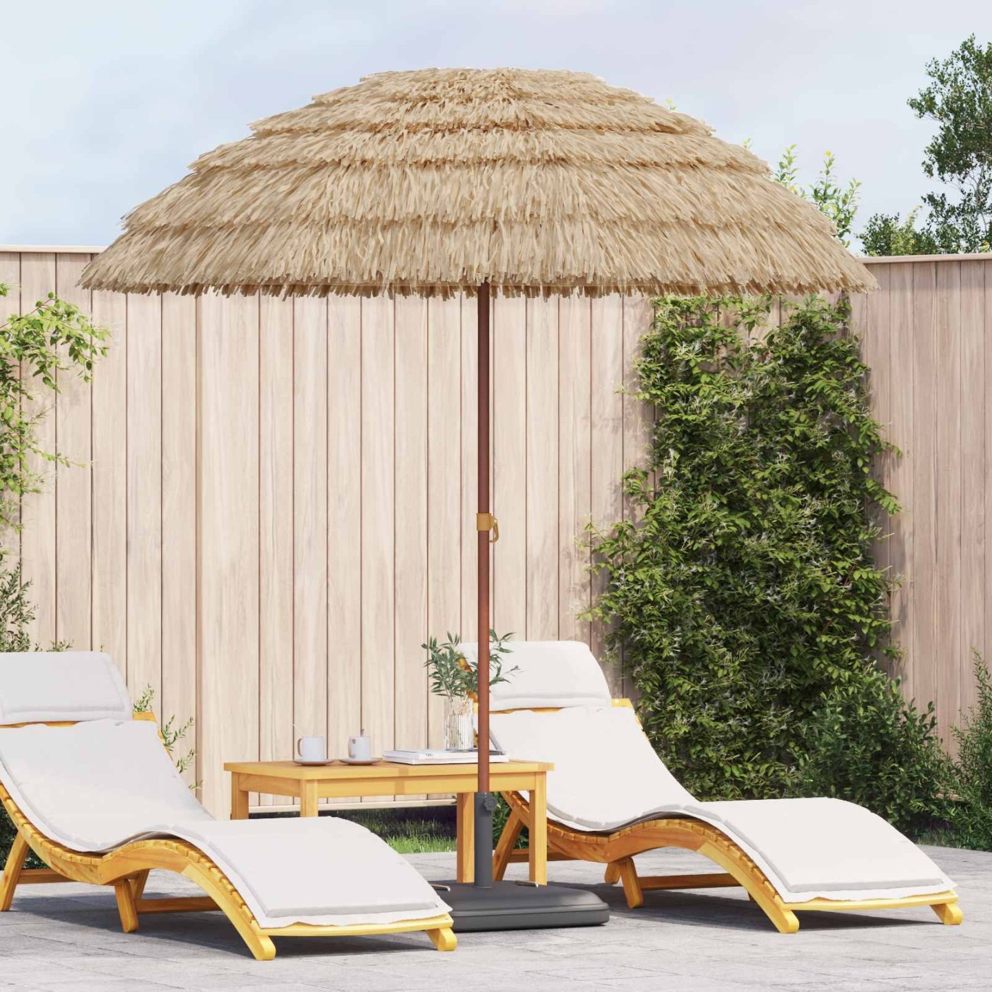 Parasol de plage 205 x 205 x 210 cm Polyester et Acier Naturel