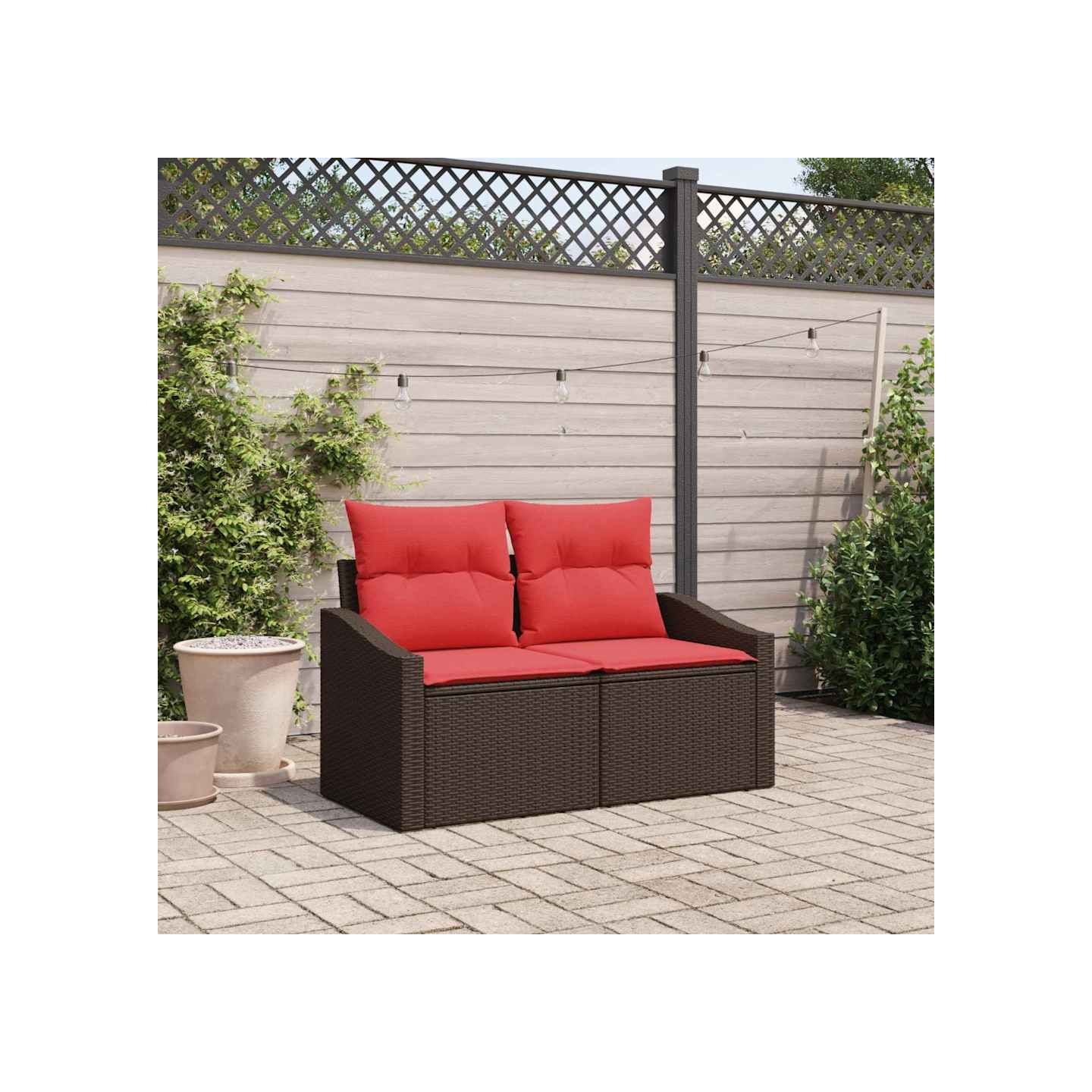 Canapé de jardin Marron 123 x 62 x 69 cm polyrotin