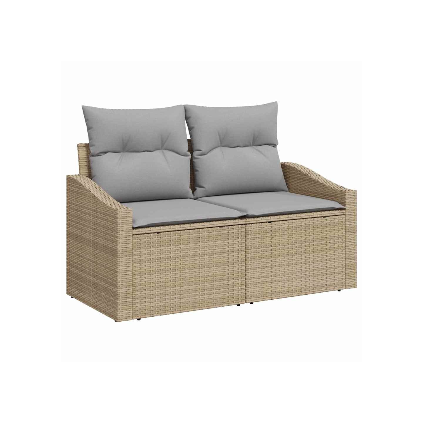 Canapé de jardin avec coussin 123 x 62 x 69 cm polyrotin