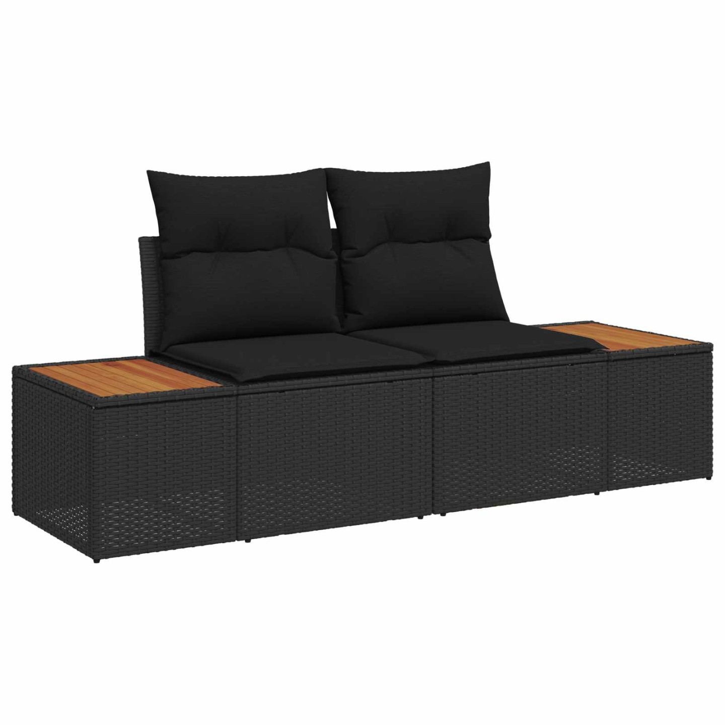 Canapé de jardin Noir 184 x 62 x 85cm polyrotin