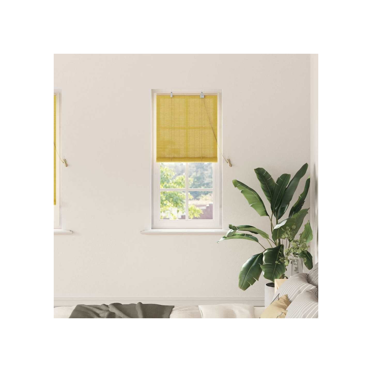 Store enrouleur Jaune 60 x 220 cm Bambou