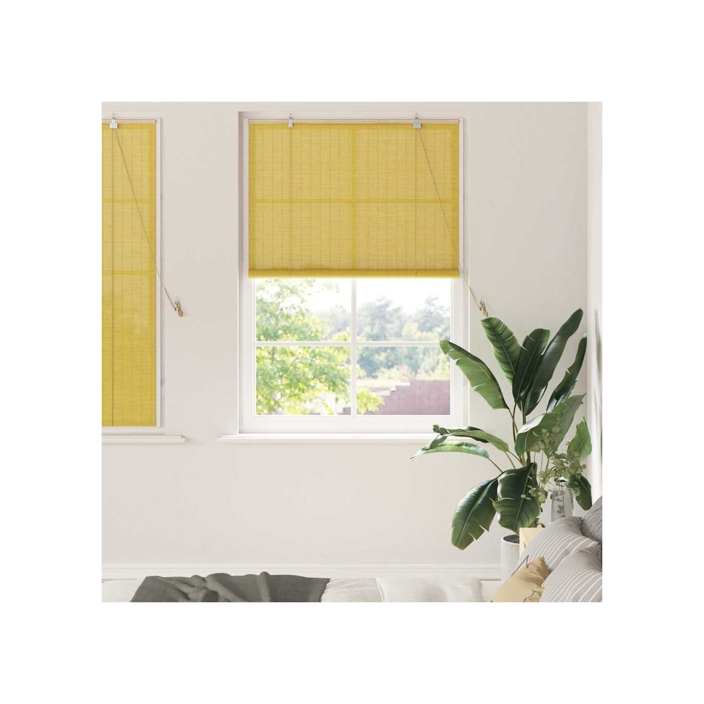 Store enrouleur Jaune 100 x 160 cm Bambou