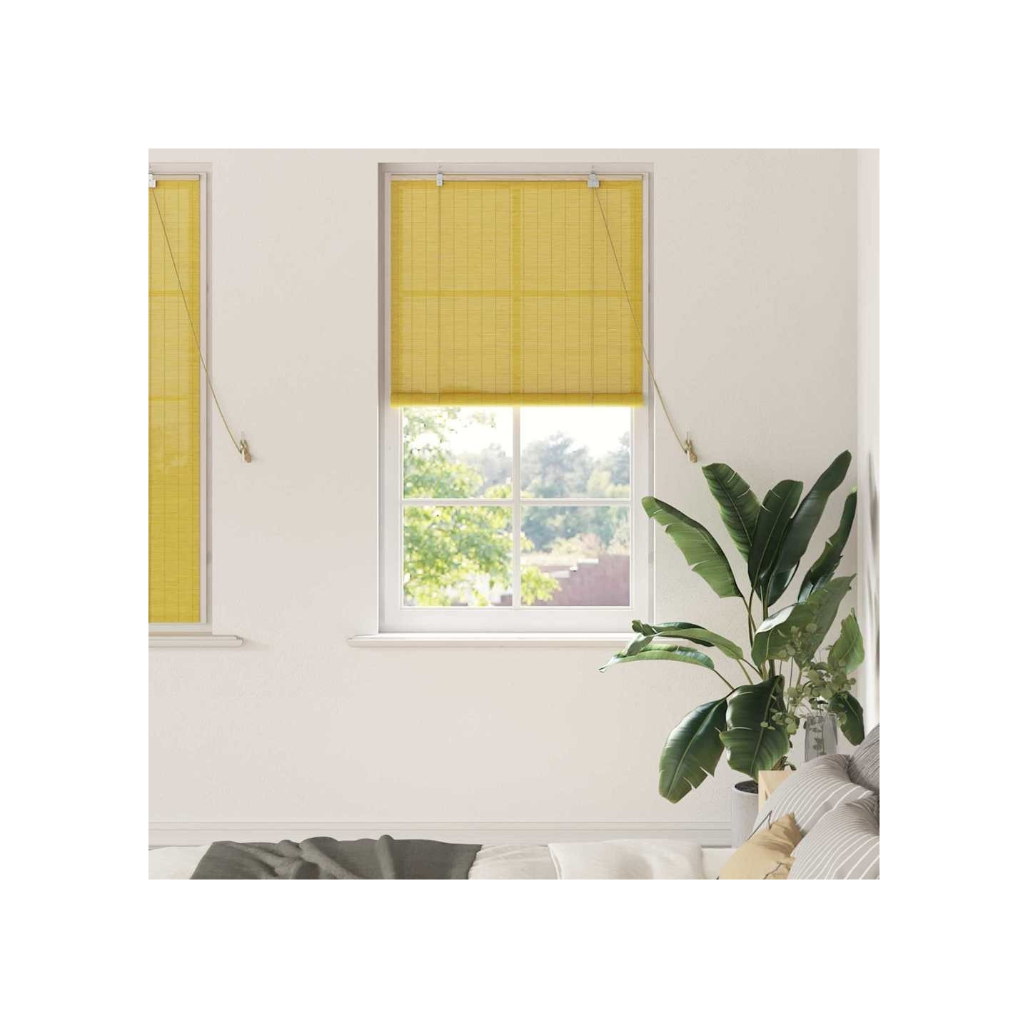 Store enrouleur Jaune 90 x 160 cm Bambou