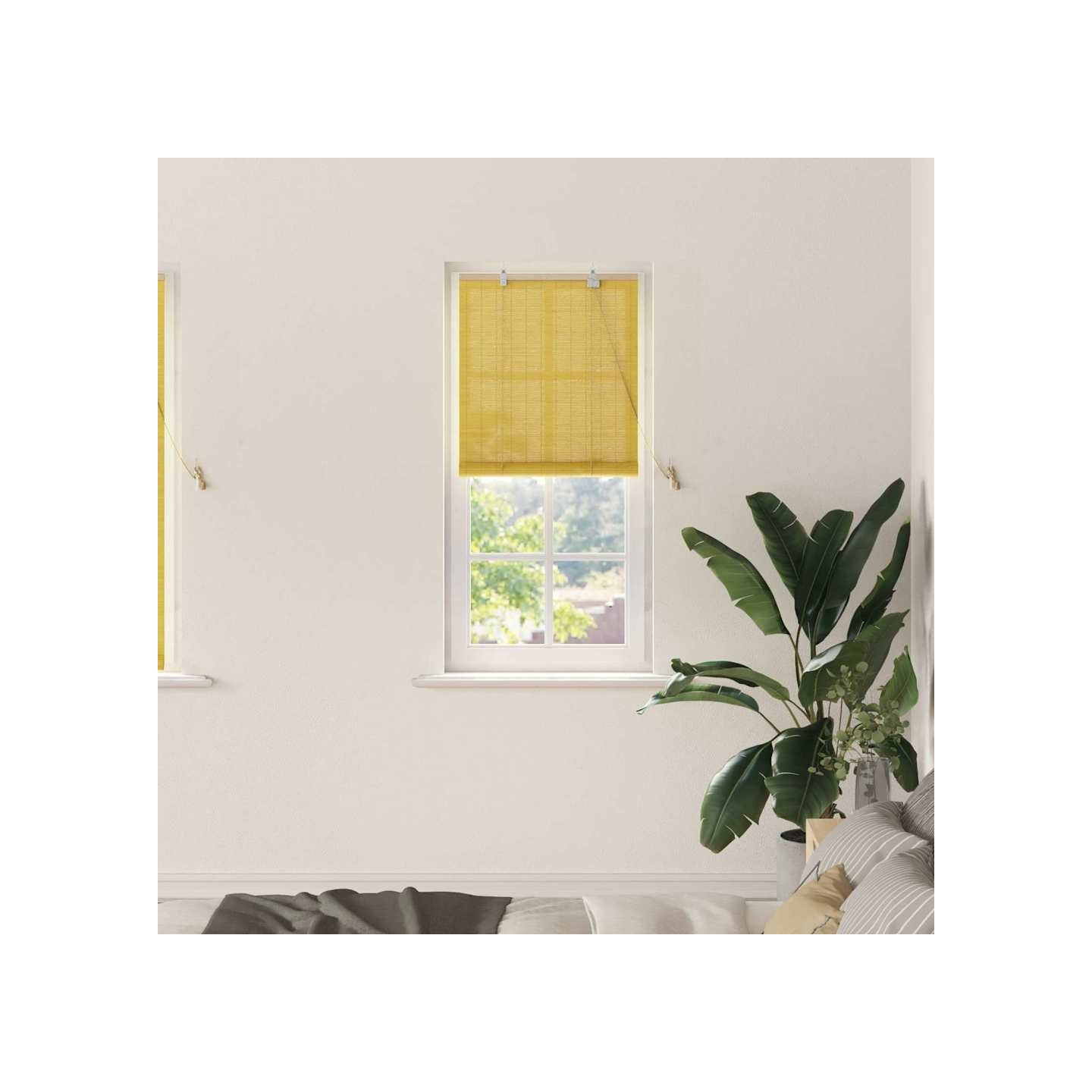 Store enrouleur Jaune 60 x 160 cm Bambou