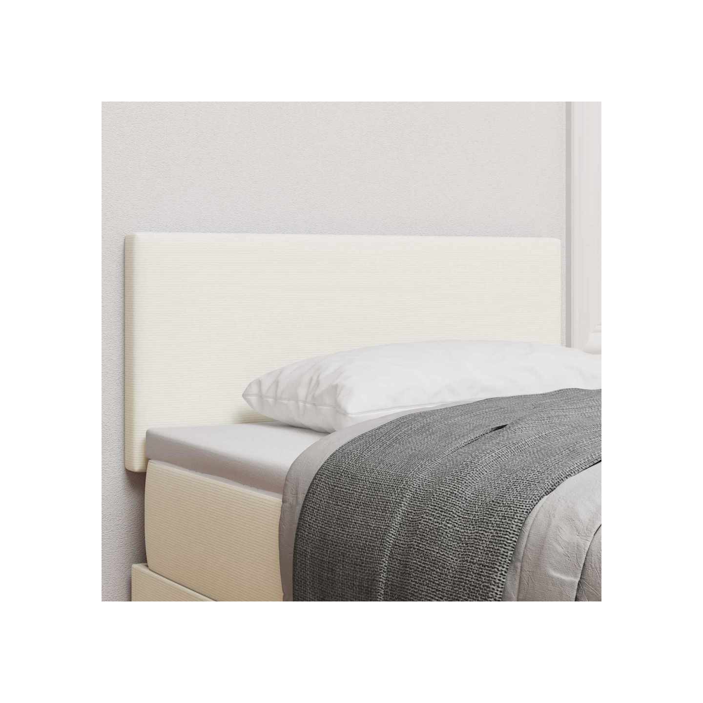 Tête de lit Crème 100 cm Tissu en velours côtelé