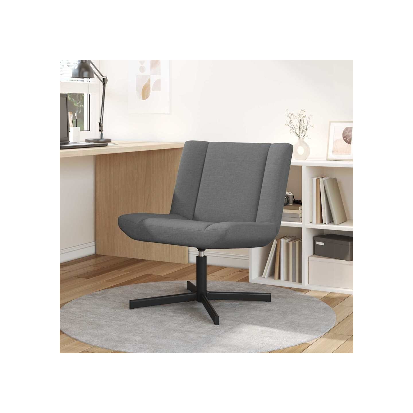 Chaise pivotante Gris foncé 63 x 75 x 76 cm tissu