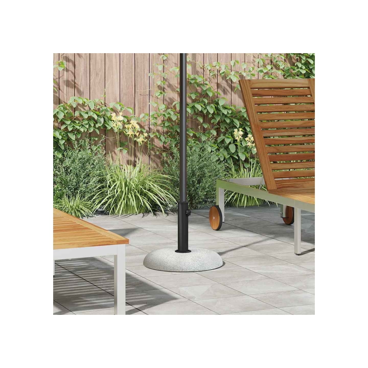 Pied de parasol 20.9 kg Gris clair Béton Rond