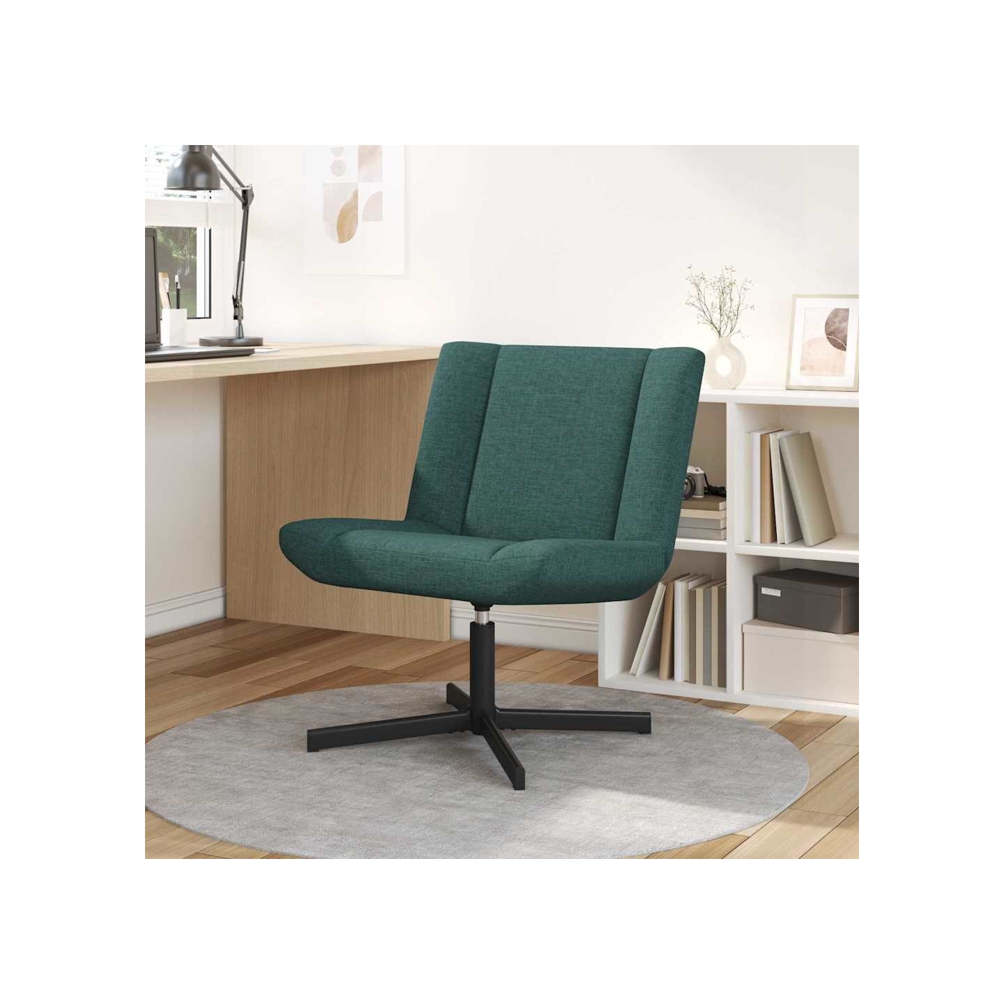 Chaise pivotante Vert foncé 63 x 75 x 76 cm tissu