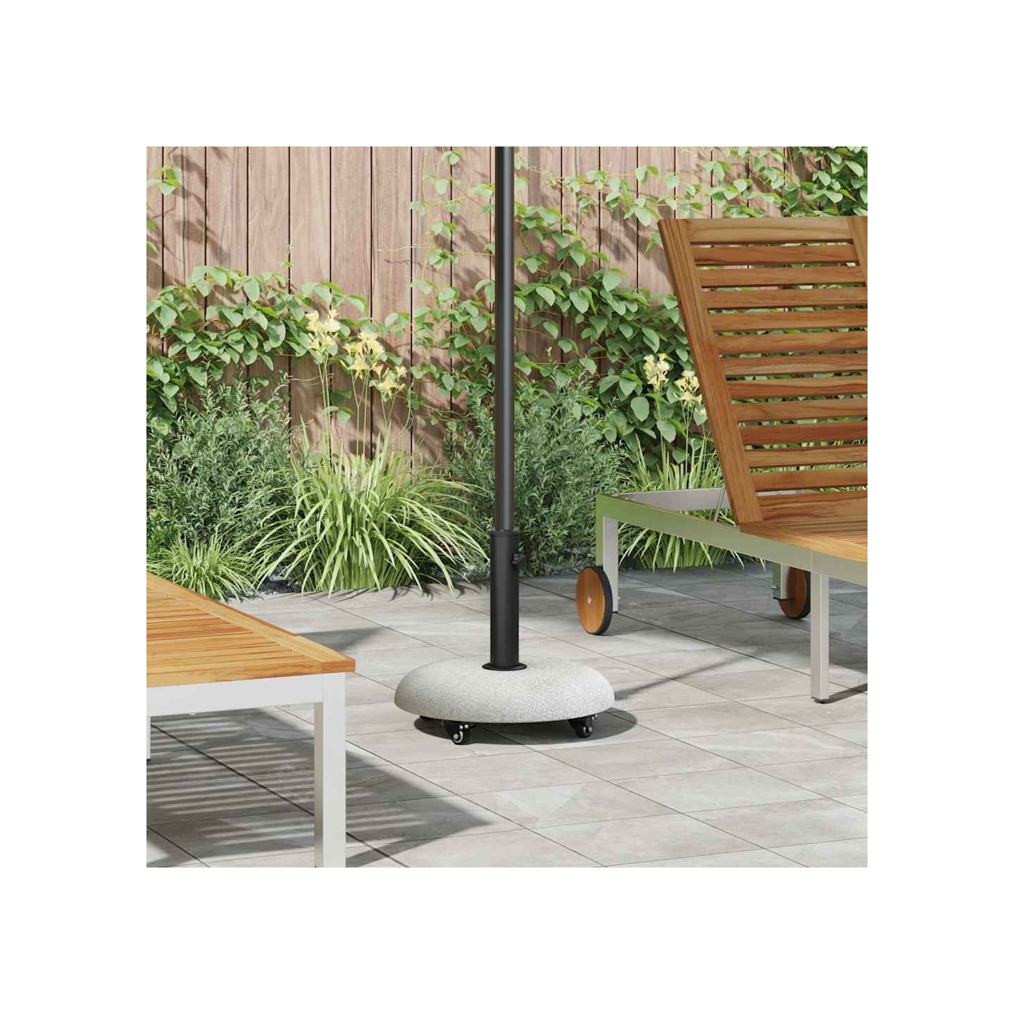 Pied de parasol 21 kg Gris clair Béton Rond