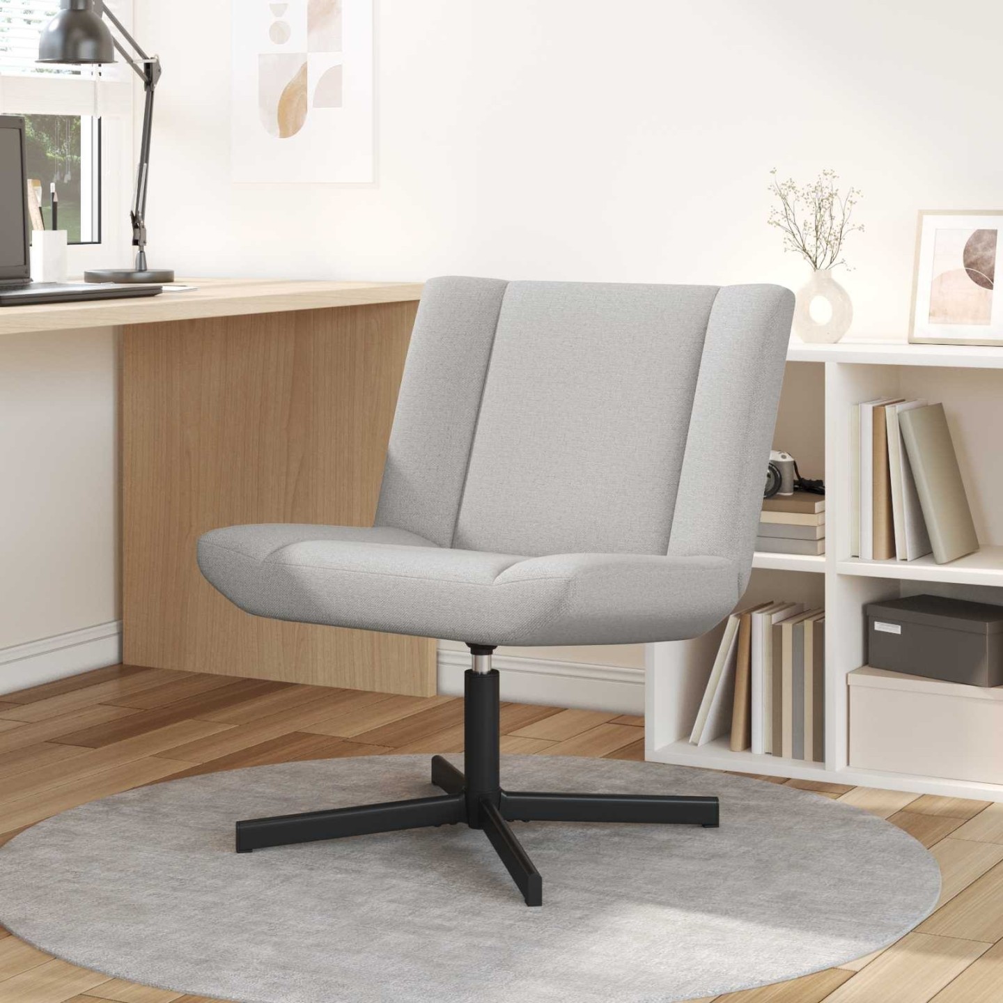 Chaise pivotante Gris nuage 63 x 75 x 76 cm tissu