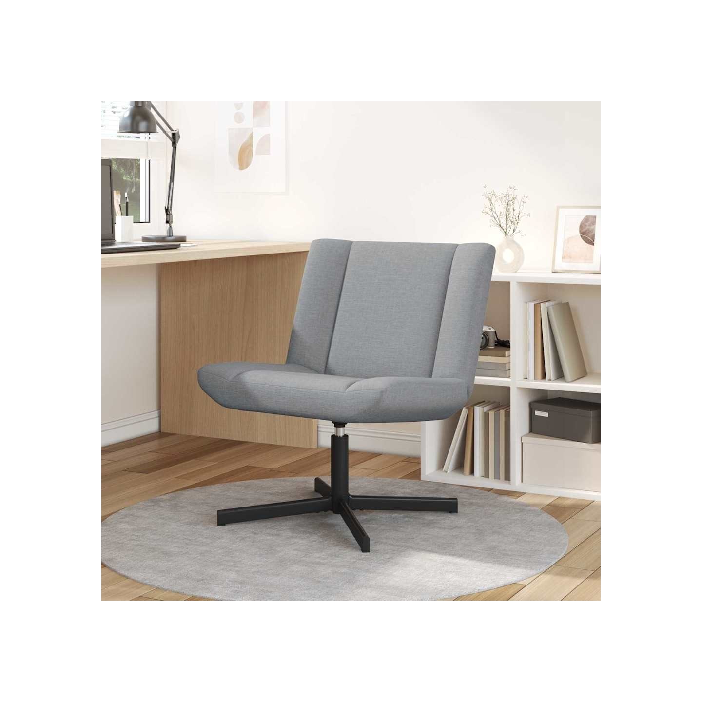 Chaise pivotante Gris clair 63 x 75 x 76 cm tissu