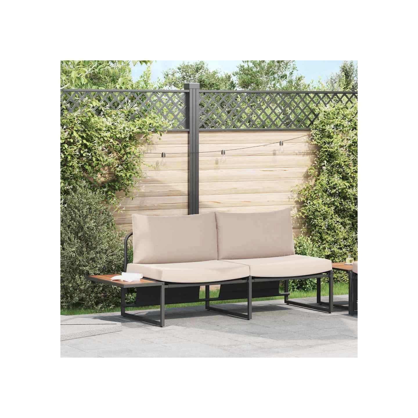 Canapé de jardin 2-Nombre de places Taupe Acier