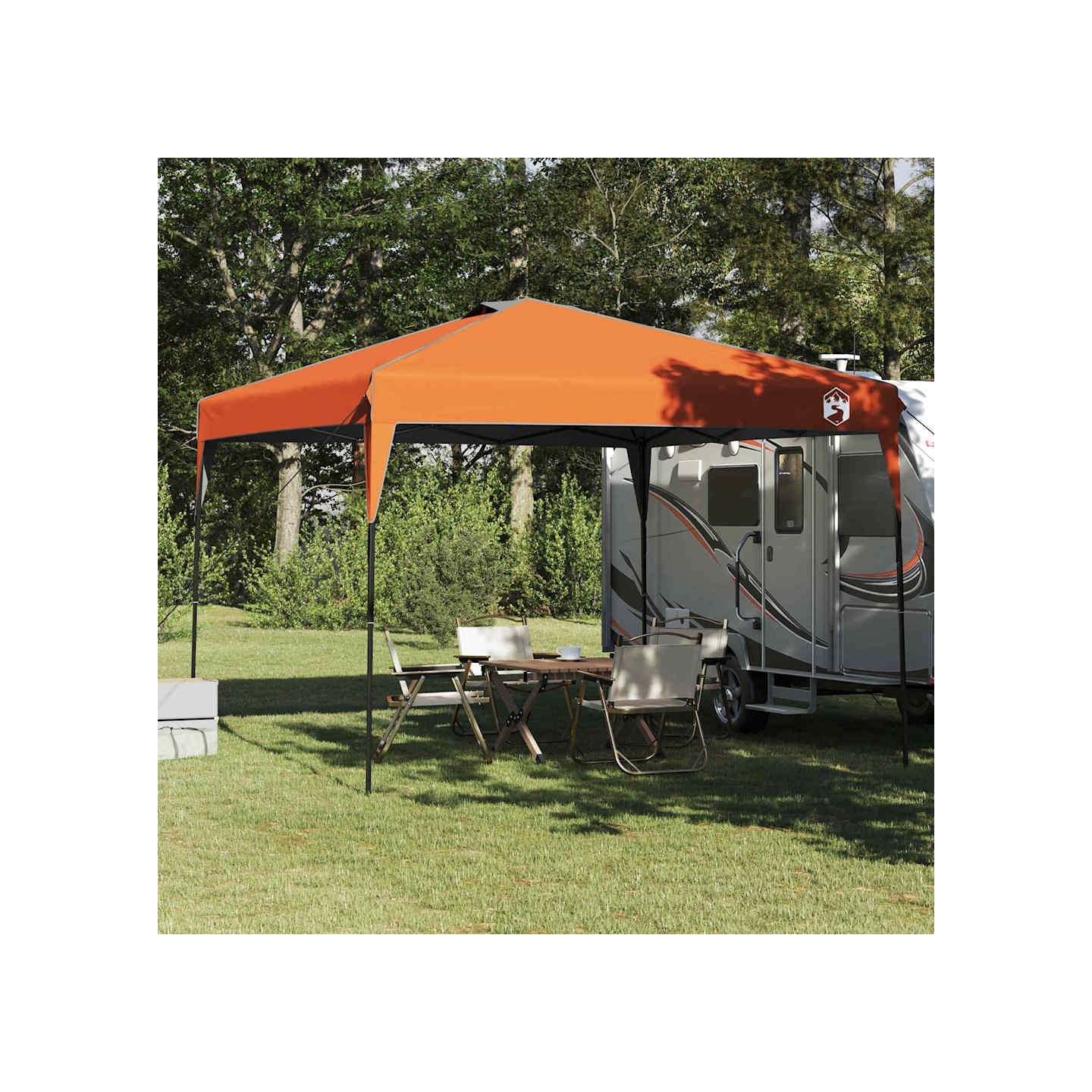 Tente à abri 290 x 290 x 251 cm Orange tissu