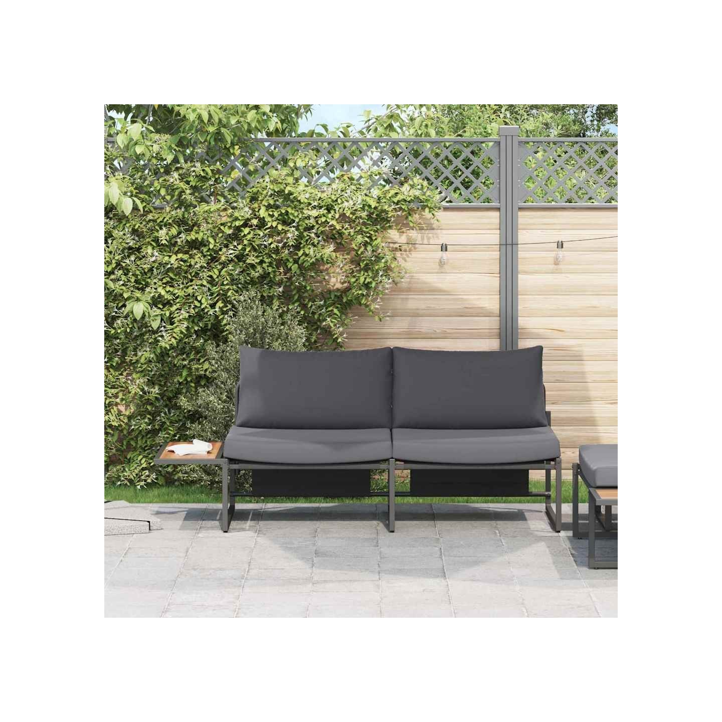 Canapé de jardin Anthracite 200,5 x 70 x 85,5 cm Acier