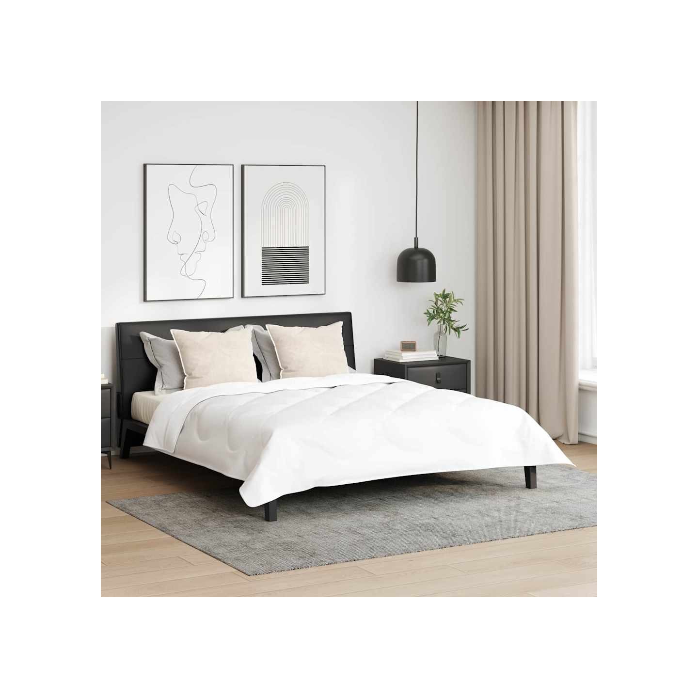 Oreiller 2 pc 75 x 50 x 20 cm Polyester Blanc
