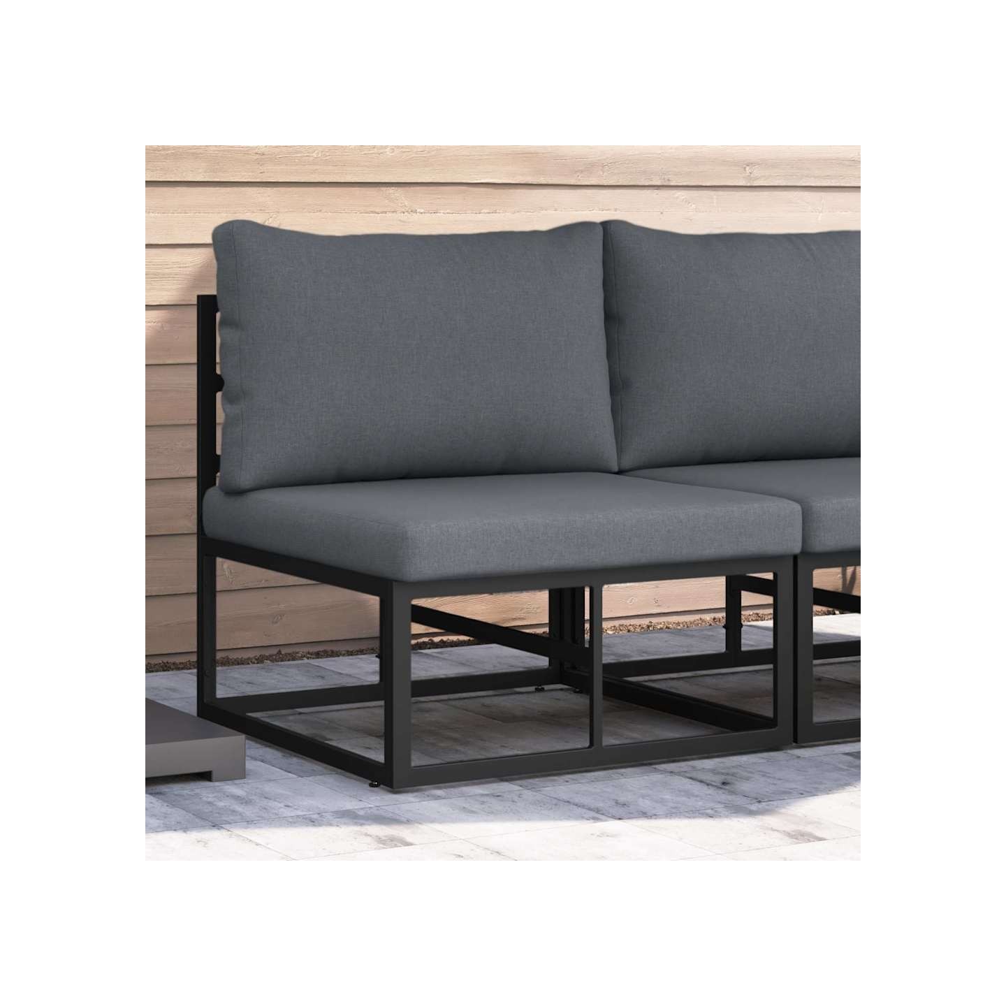 Mobilier de jardin Métal Noir et anthracite 70 x 71,5 x 71 cm