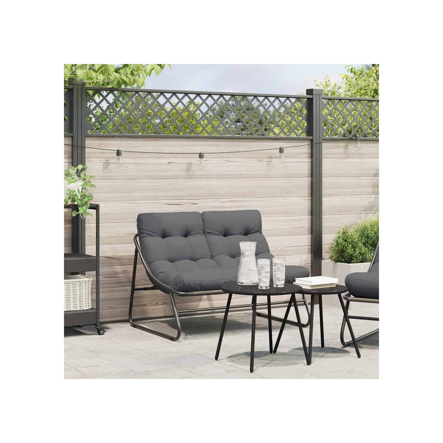 Mobilier de jardin Noir Acier enduit de poudre