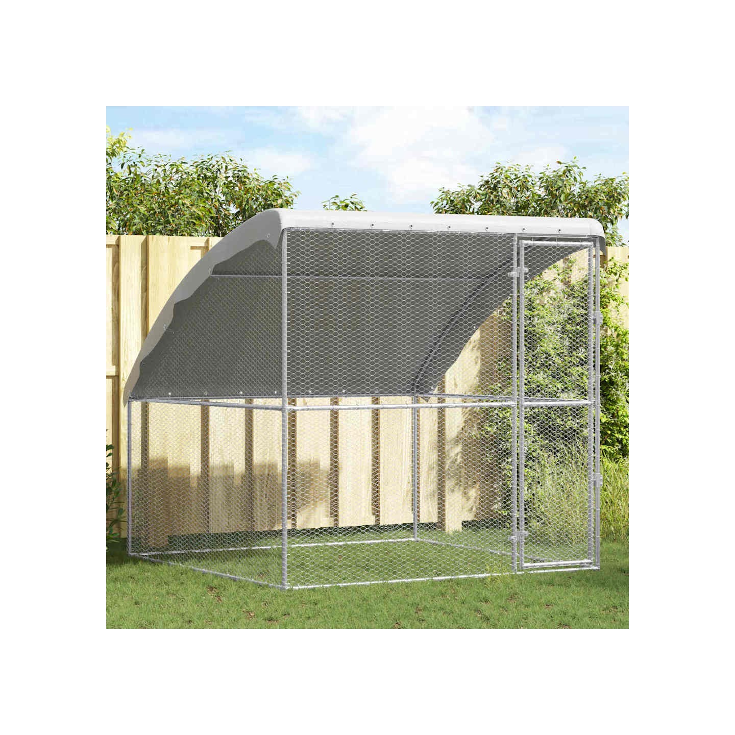 Cage à poules Argenté 2 x 2 x 2 m Acier galvanisé