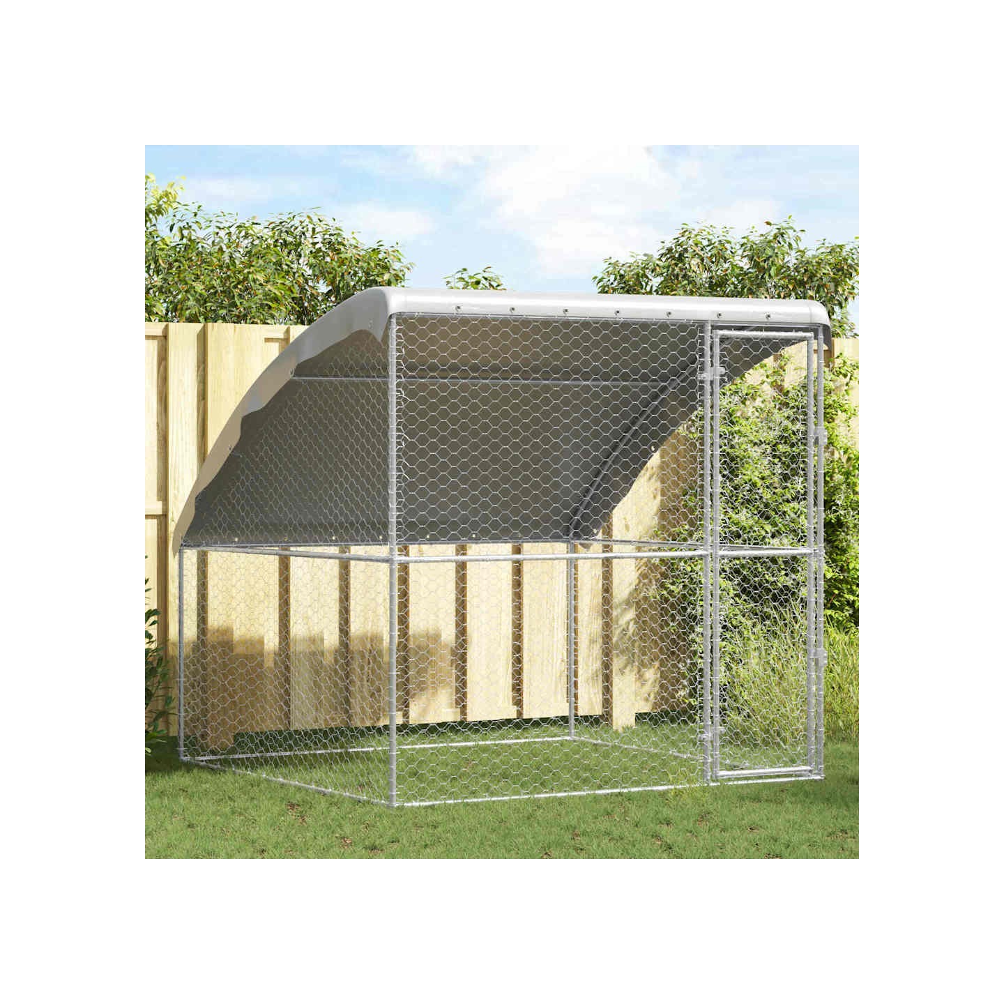 Kennel pour Chiens Argenté 2 x 2 x 2 m Acier galvanisé