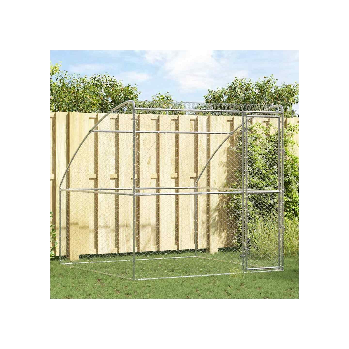 Kennel pour Chiens Argenté 2 x 2 x 2 m Acier galvanisé