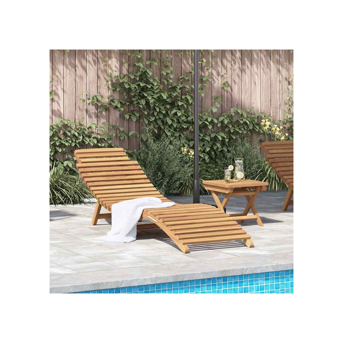 Transat 2 pc Bois de teck massif Marron