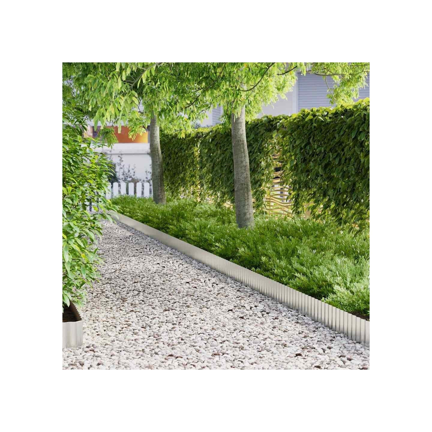 Bord de pelouse 1000 x 20 x 0,03 cm Acier galvanisé Argenté