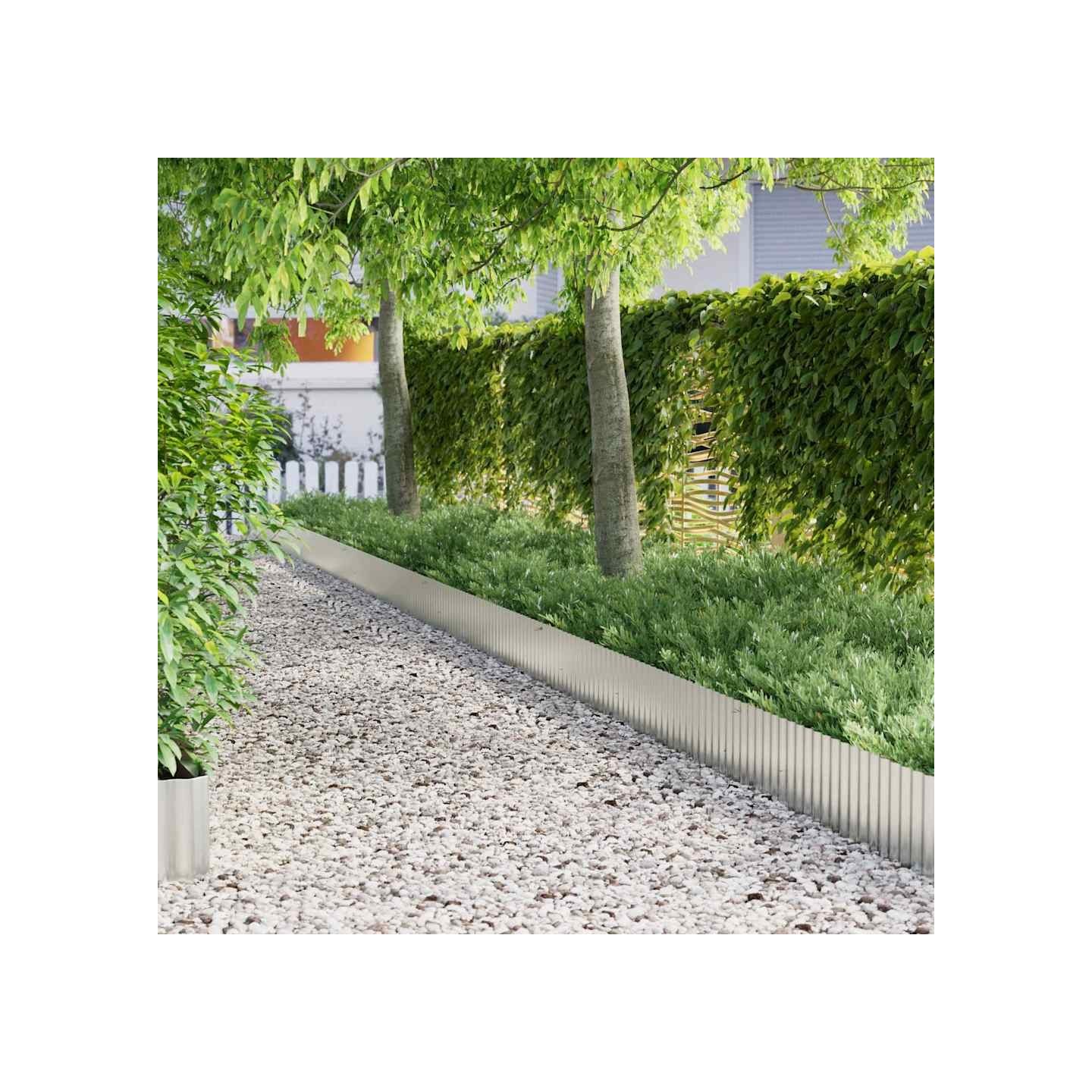 Bord de pelouse 1000 x 25 x 0,03 cm Acier galvanisé Argenté