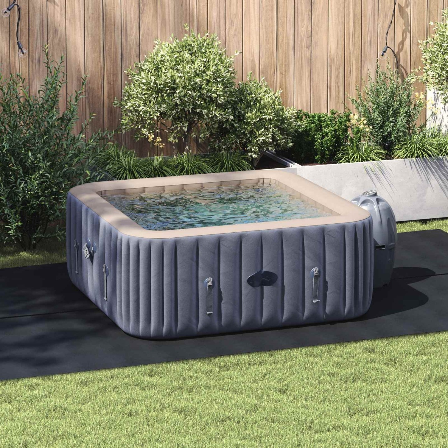 Tapis de piscine 420 x 220 x 0,1 cm Rectangulaire Noir