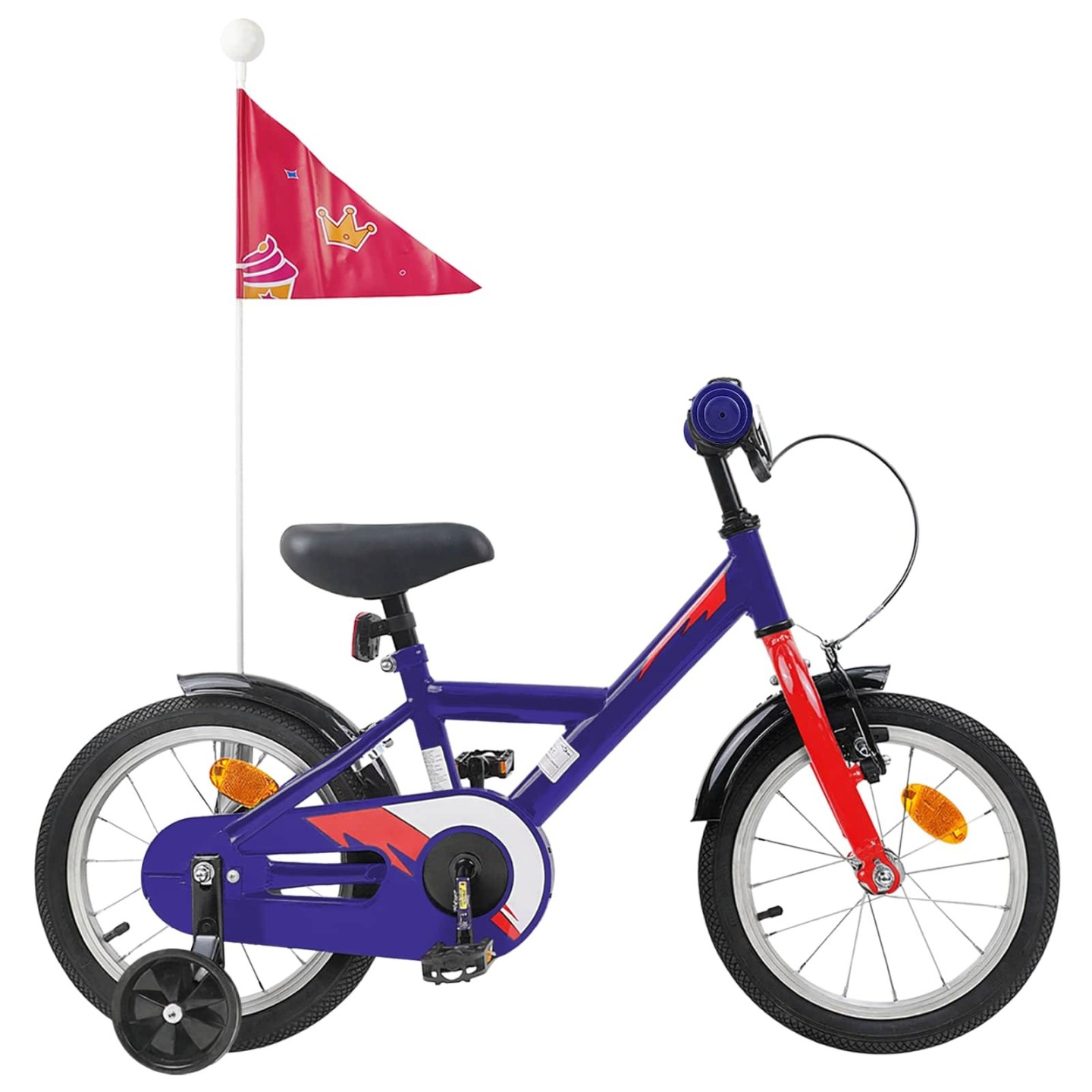 Vélo pour Enfants 14 Pouces pour les 3-5 ans Bleu foncé