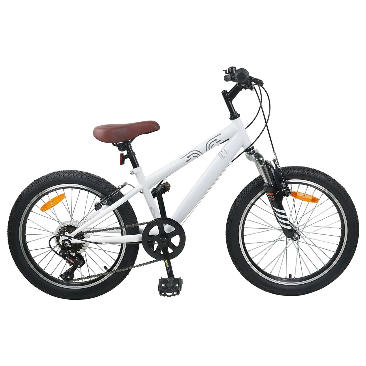 Vélo de Montagne 20 Pouces 6-Vitesse pour 5-8 ans Blanc