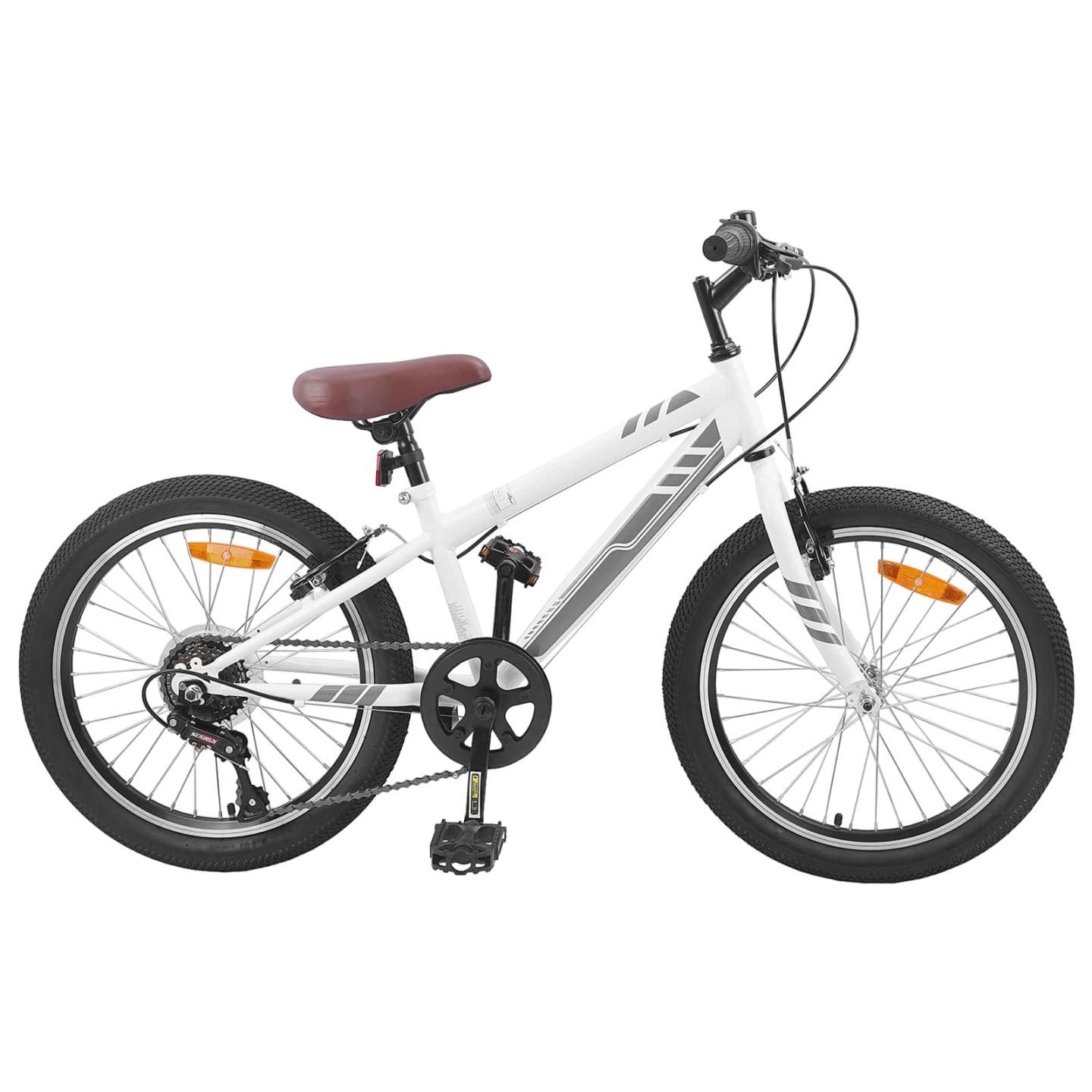 Vélo de Montagne 20 Pouces 6-Vitesse pour 5-8 ans Blanc