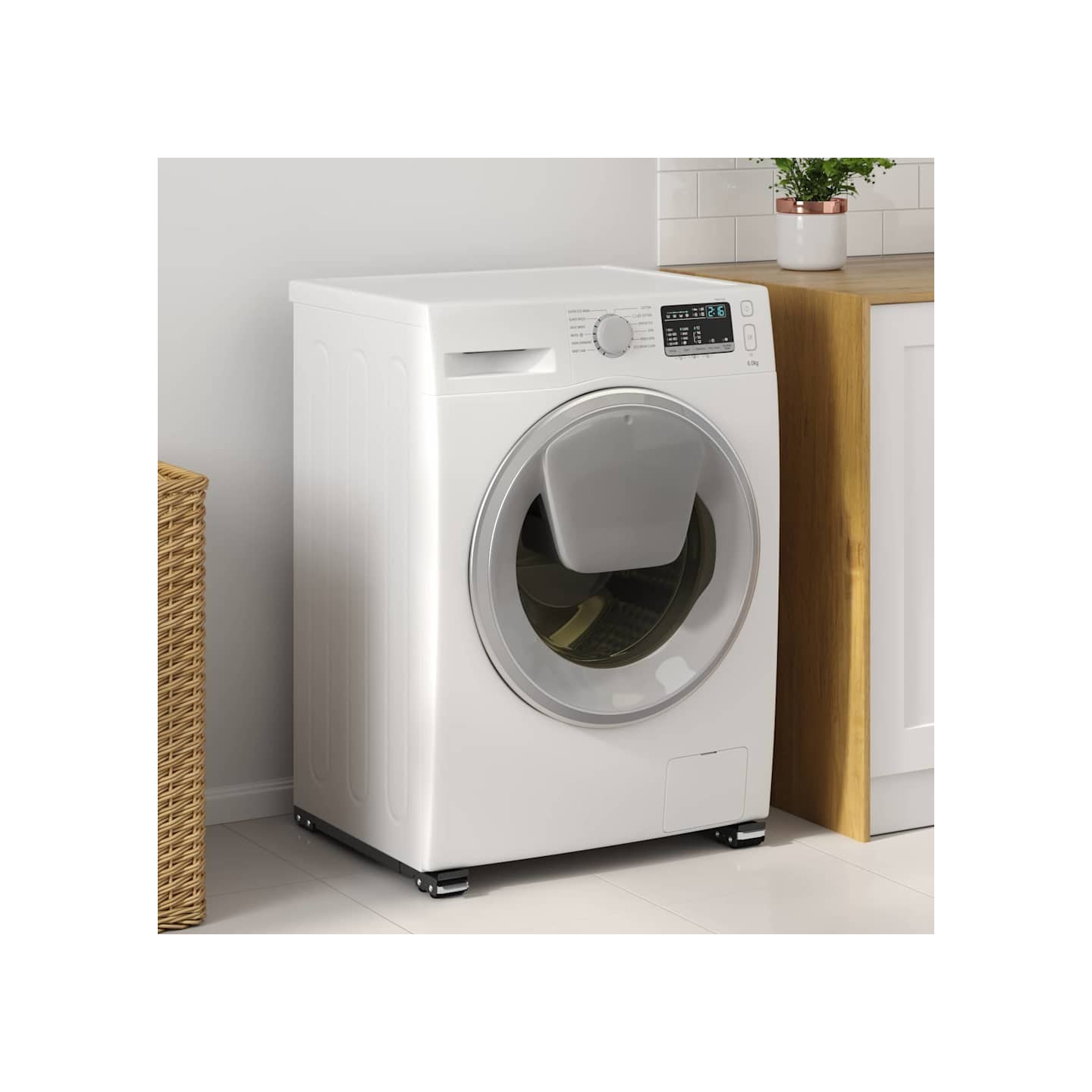 Socle pour machine à laver 2 pc Noir 72 x 5 x 4,5 cm