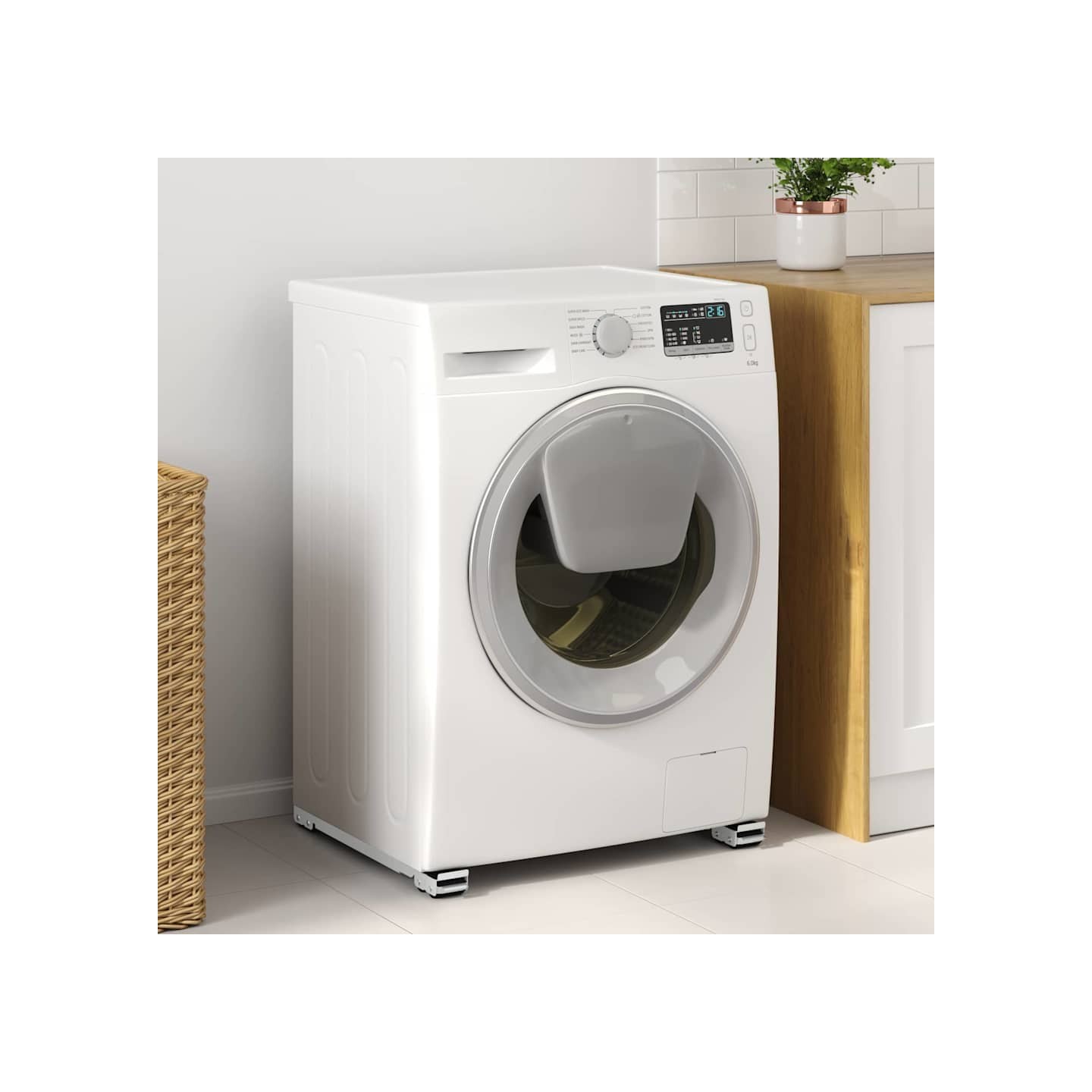 Socle pour machine à laver 2 pc Argenté 72 x 5 x 4,5 cm