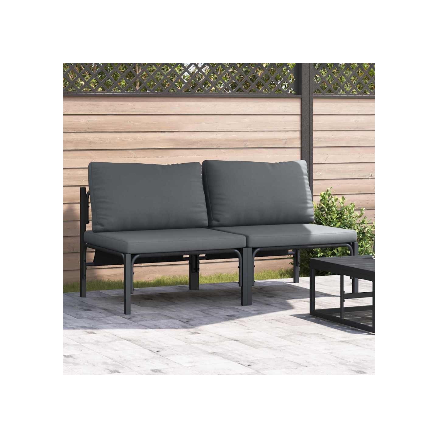 Mobilier de jardin 2 Pièce Anthracite 80 x 80 x 71 cm Acier