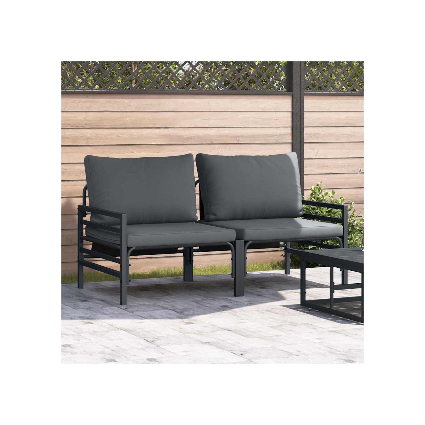 Mobilier de jardin 2 Pièce Anthracite 80 x 80 x 71 cm Acier