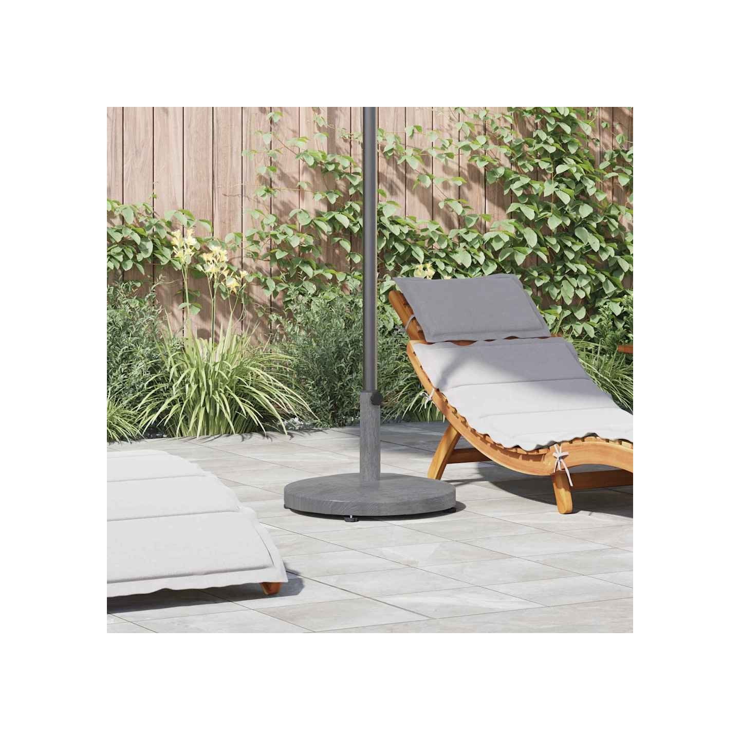 Pied de parasol 24.35 kg Aspect Bois Gris Foncé Rond