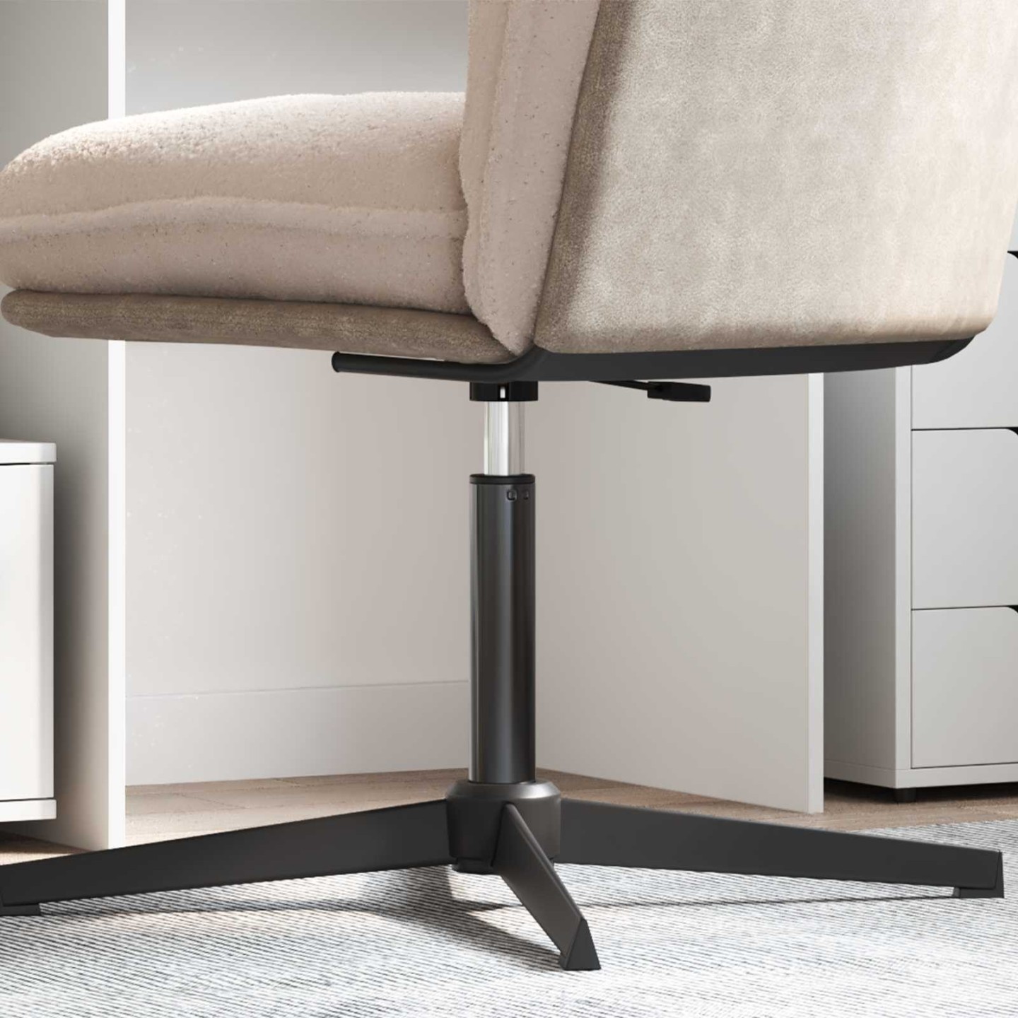 Cylindre à gaz de chaise de bureau Noir 18,5 cm Fer
