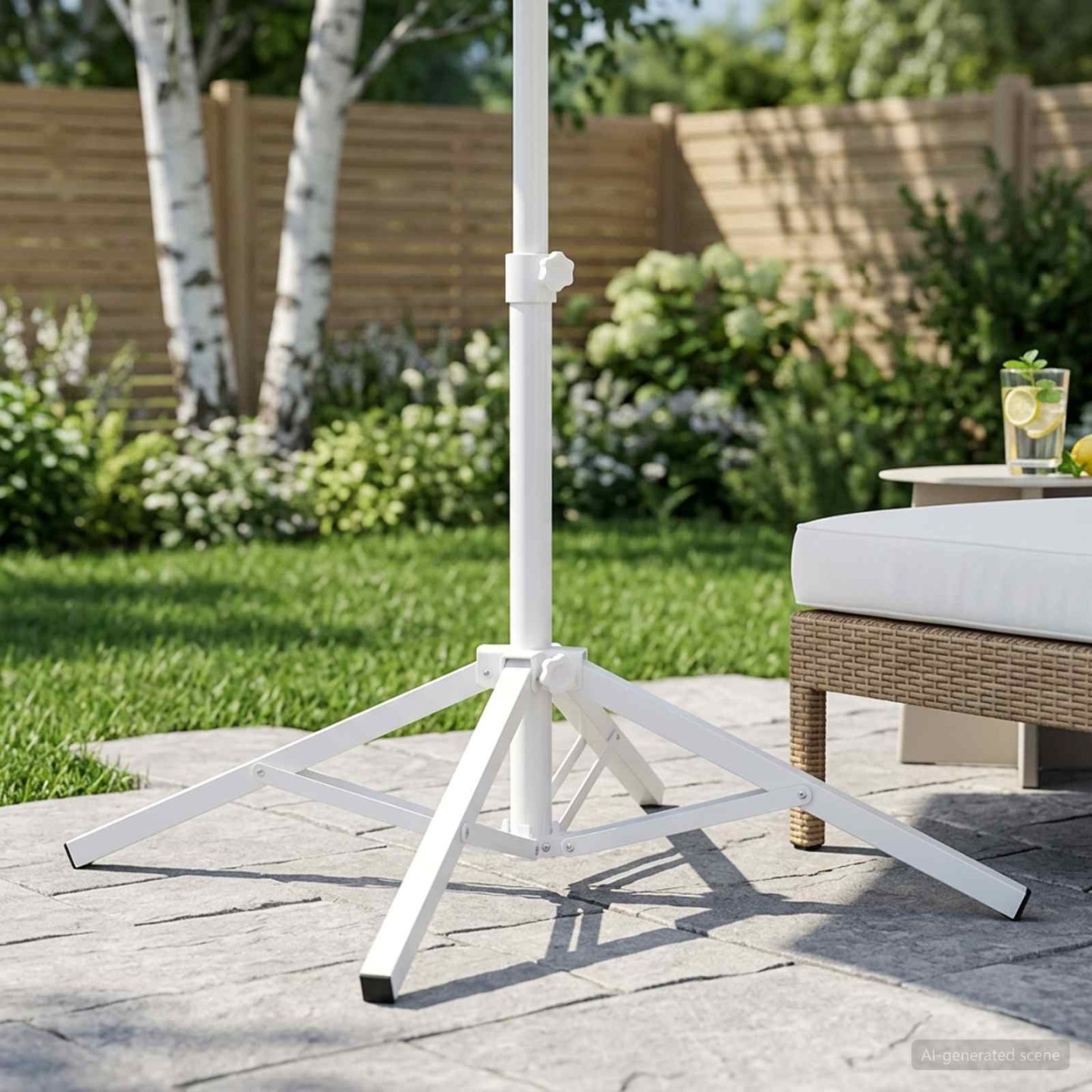 Support de parasol Blanc Acier pour 25-32 mm Poteau