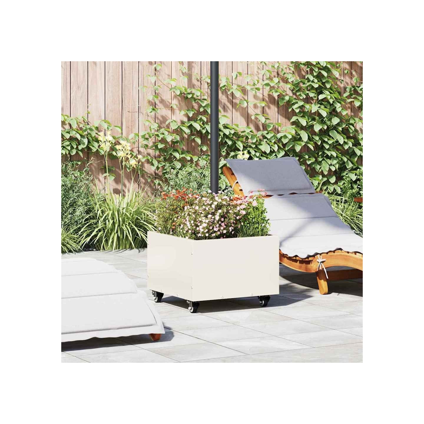 Pied de parasol 11.75 kg Blanc Acier Carré