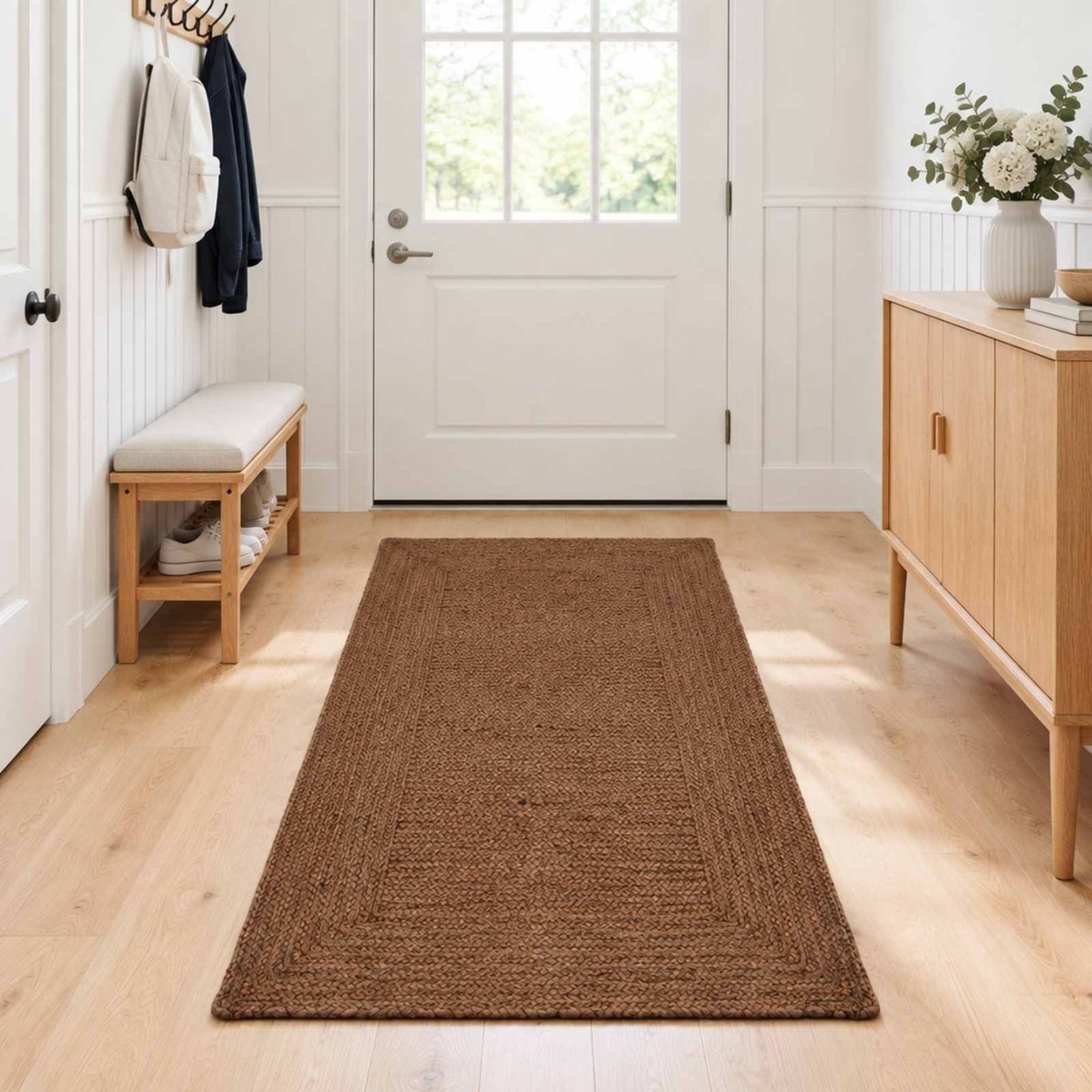 Tapis de zone Gris 80 x 200 cm Jute