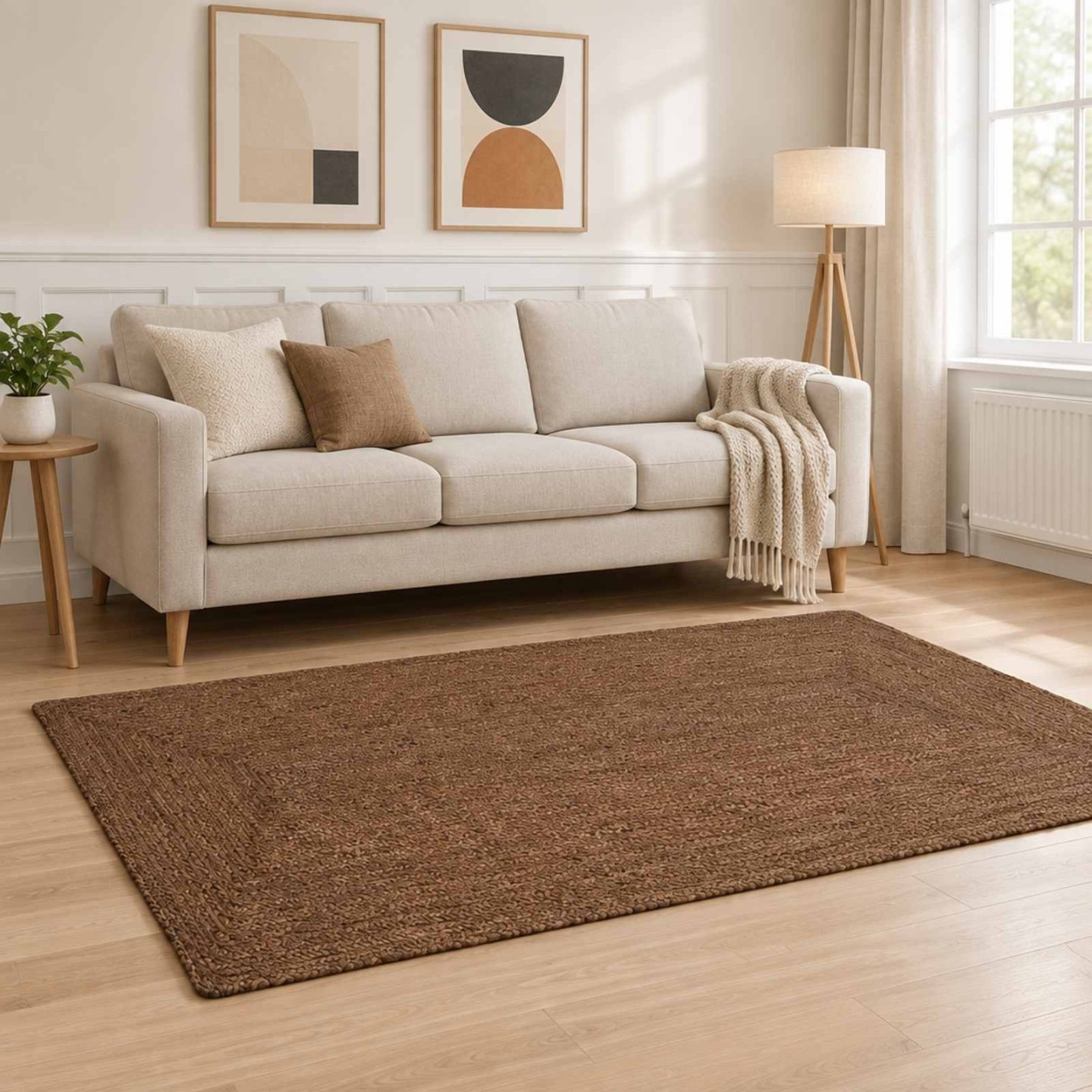 Tapis de zone Gris 100 x 200 cm Jute