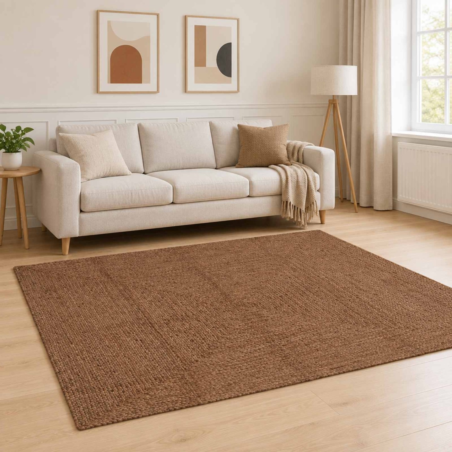 Tapis de zone Gris 160 x 230 cm Jute