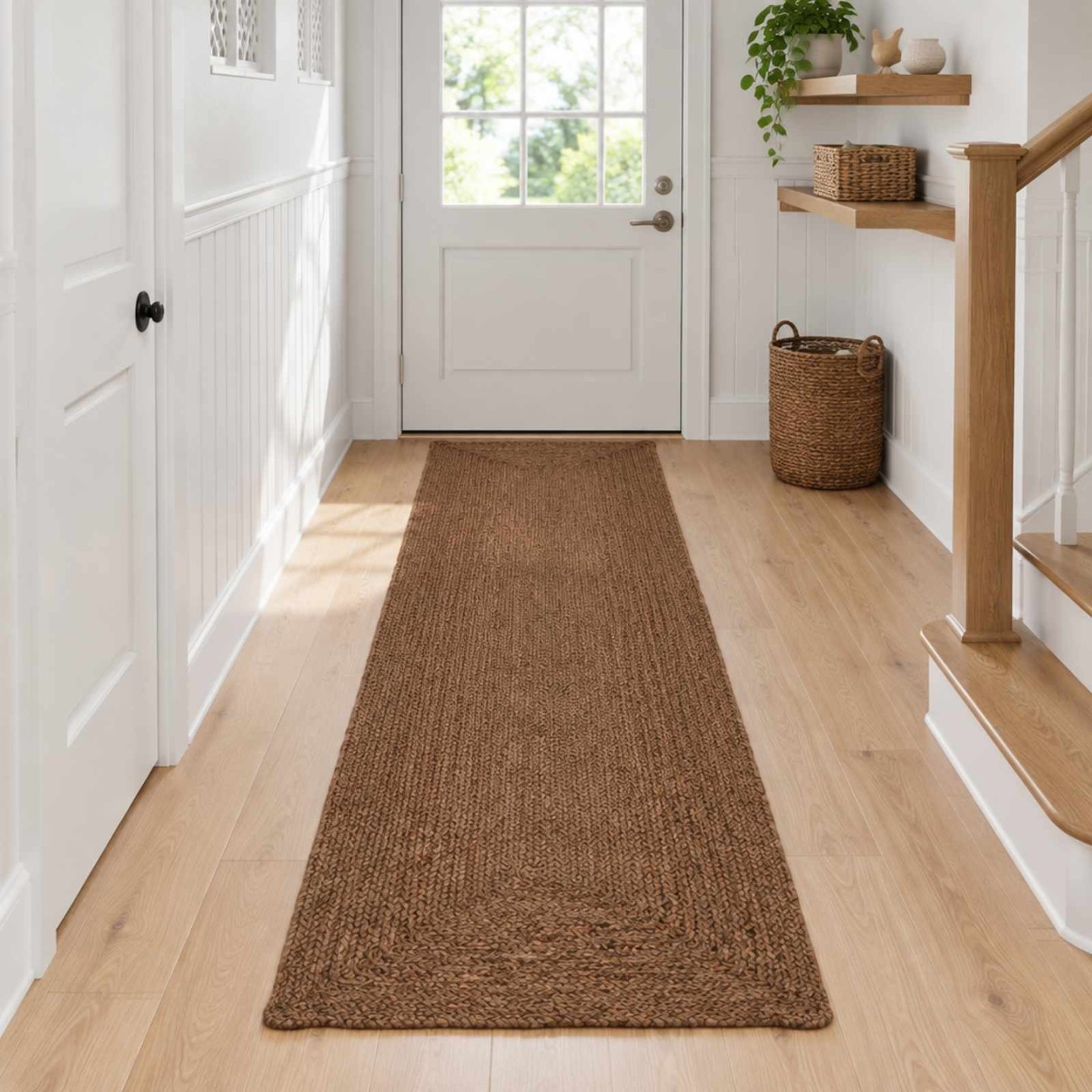 Tapis de zone Gris 80 x 400 cm Jute