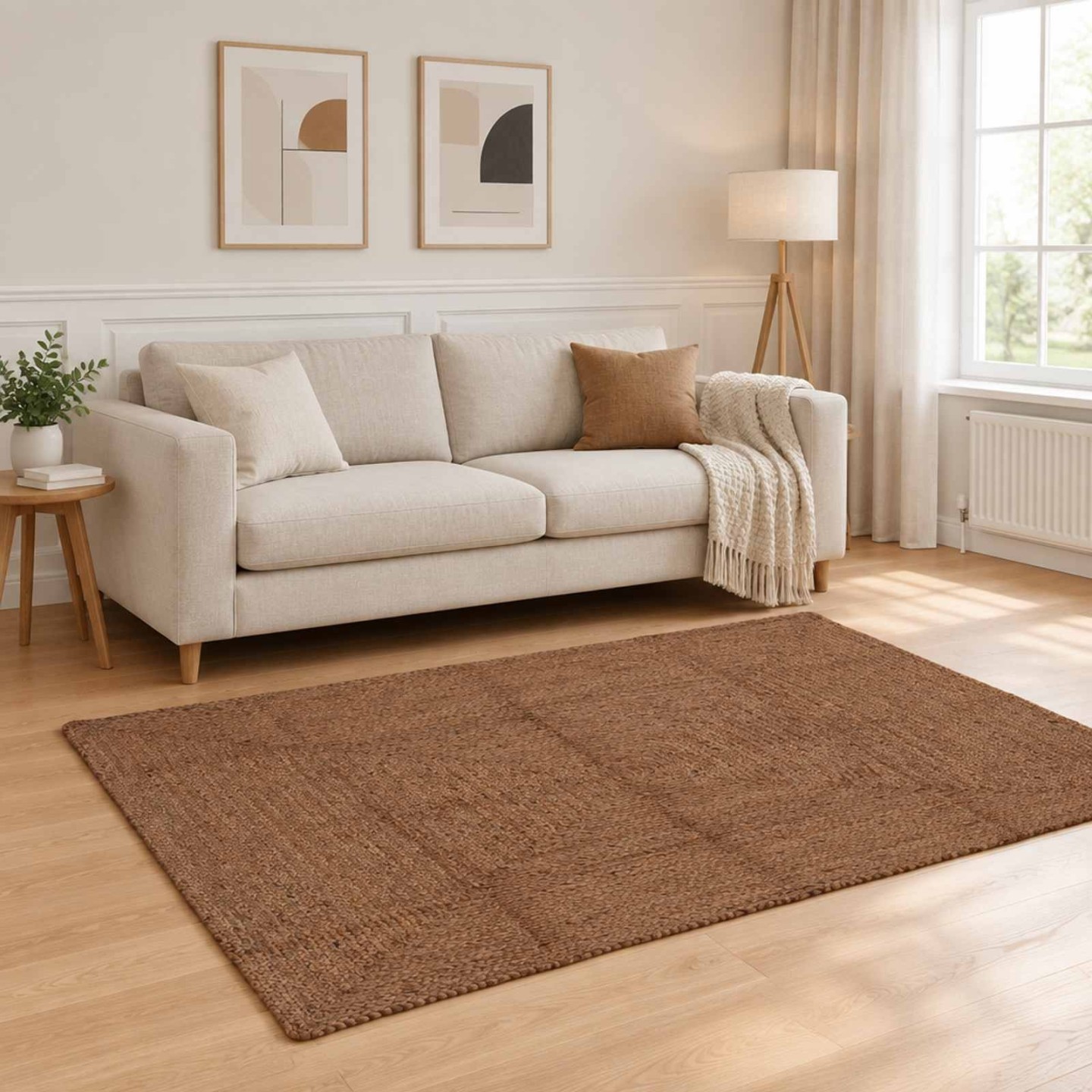 Tapis de zone Gris 120 x 170 cm Jute